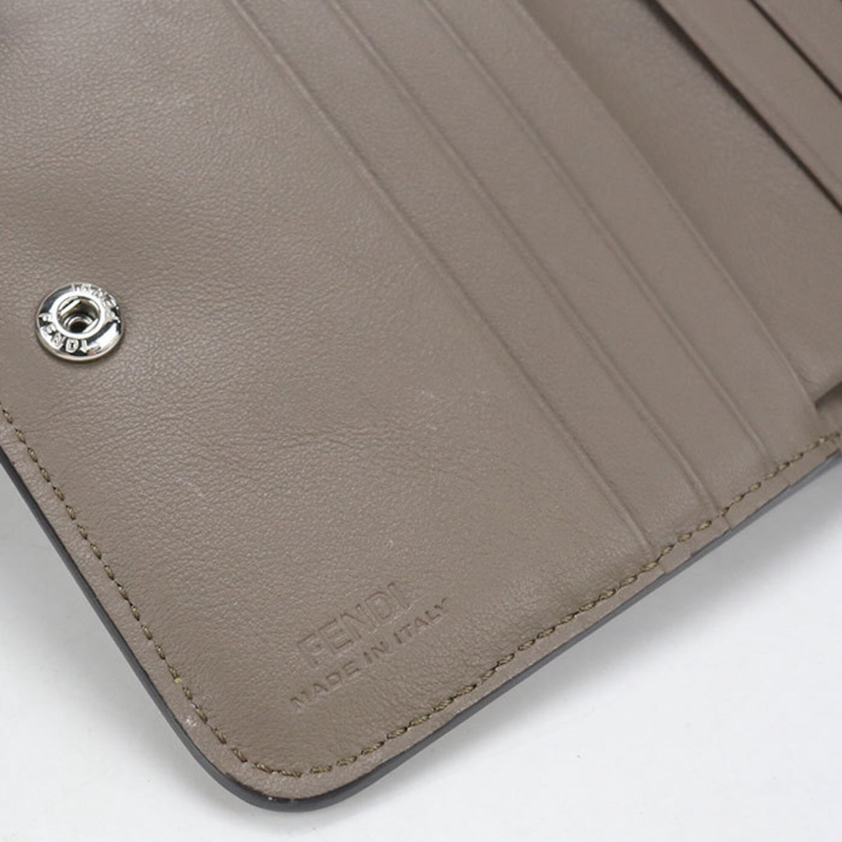Fendi Gray Leather Wallet (Bi-Fold) (Pre-Owned)