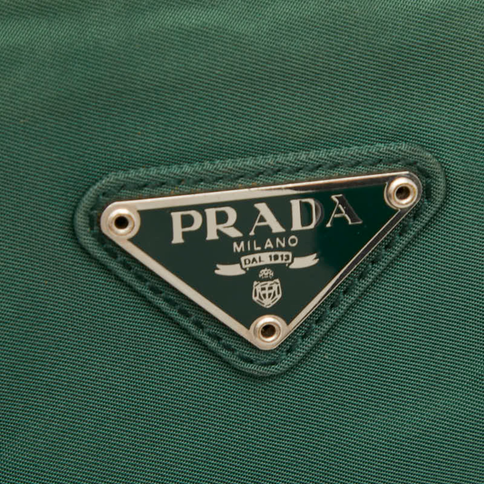 Prada Green Nylon Shoulder Bag Tote Bag (Pre-Owned)