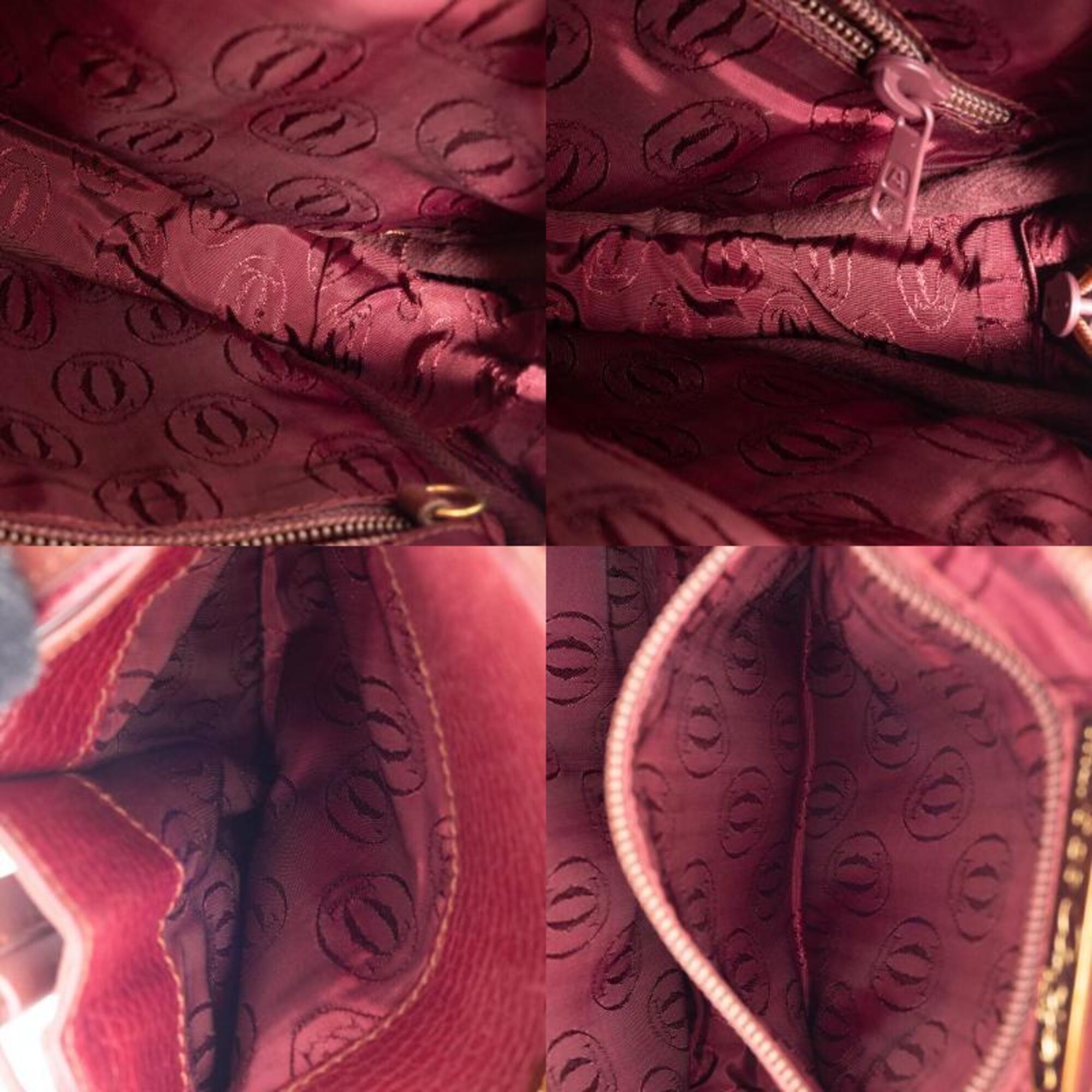 Cartier Must Bordeaux Leather Pochette Shoulder Bag (Pre-Owned)