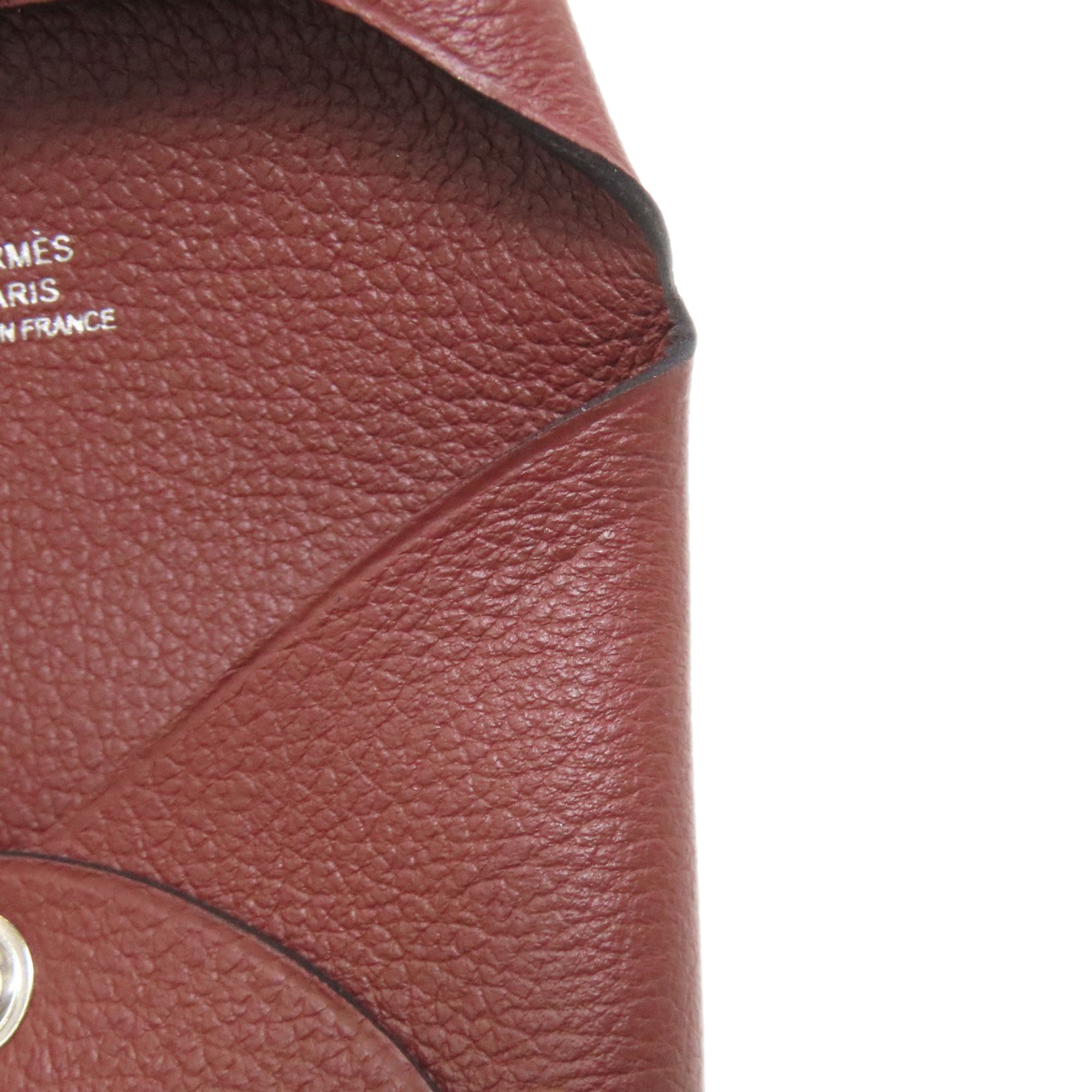 Hermes Bastia Red Color Coin Purse/Coin Case (Pre-Owned)