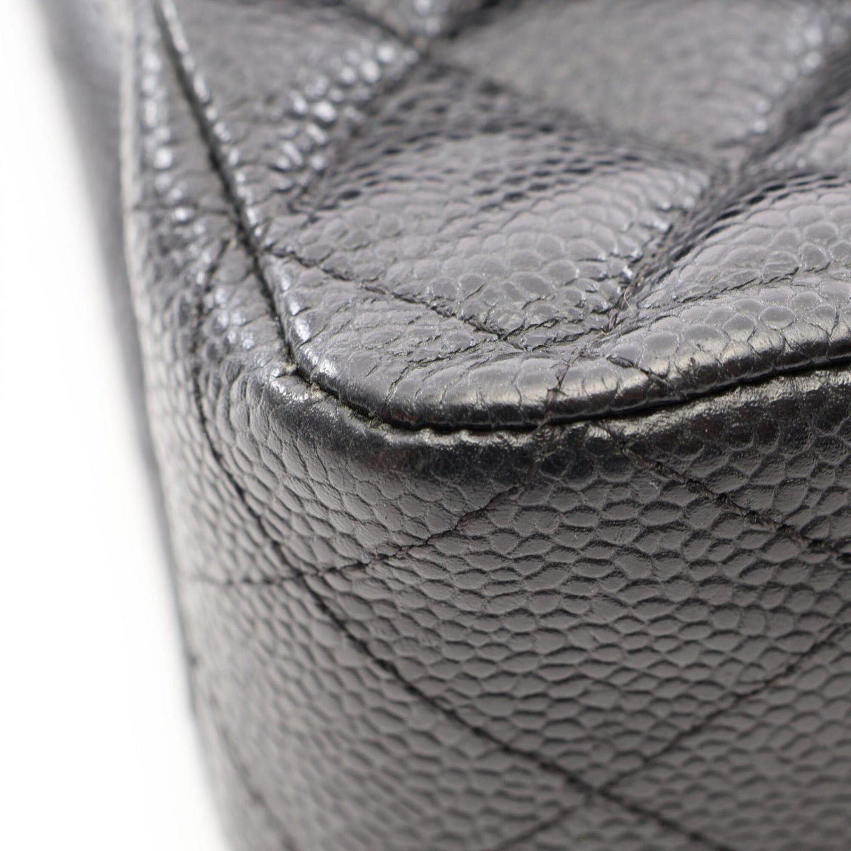Chanel Black Grained Calfskin Handbag Shoulder Bag (Pre-Owned)