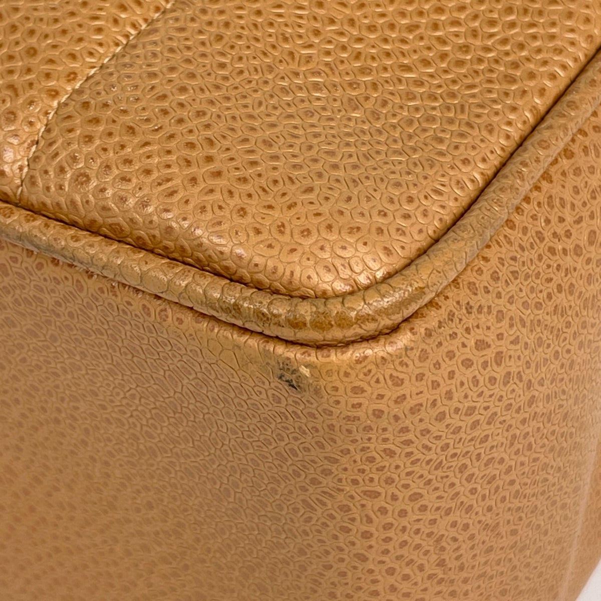 Chanel Mademoiselle Beige Grained Calfskin Shoulder Bag (Pre-Owned)