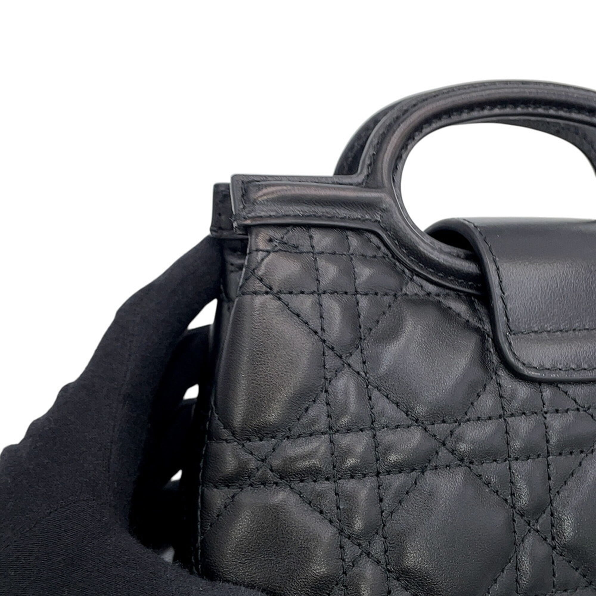 Christian Dior Black Leather Handbag Shoulder Bag (Pre-Owned)