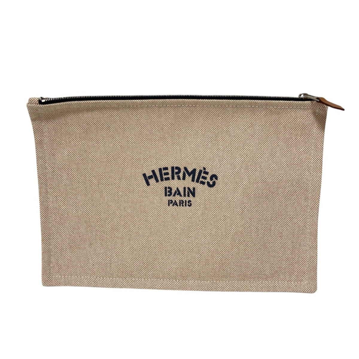 Hermes Beige Canvas Pouch (Pre-Owned)