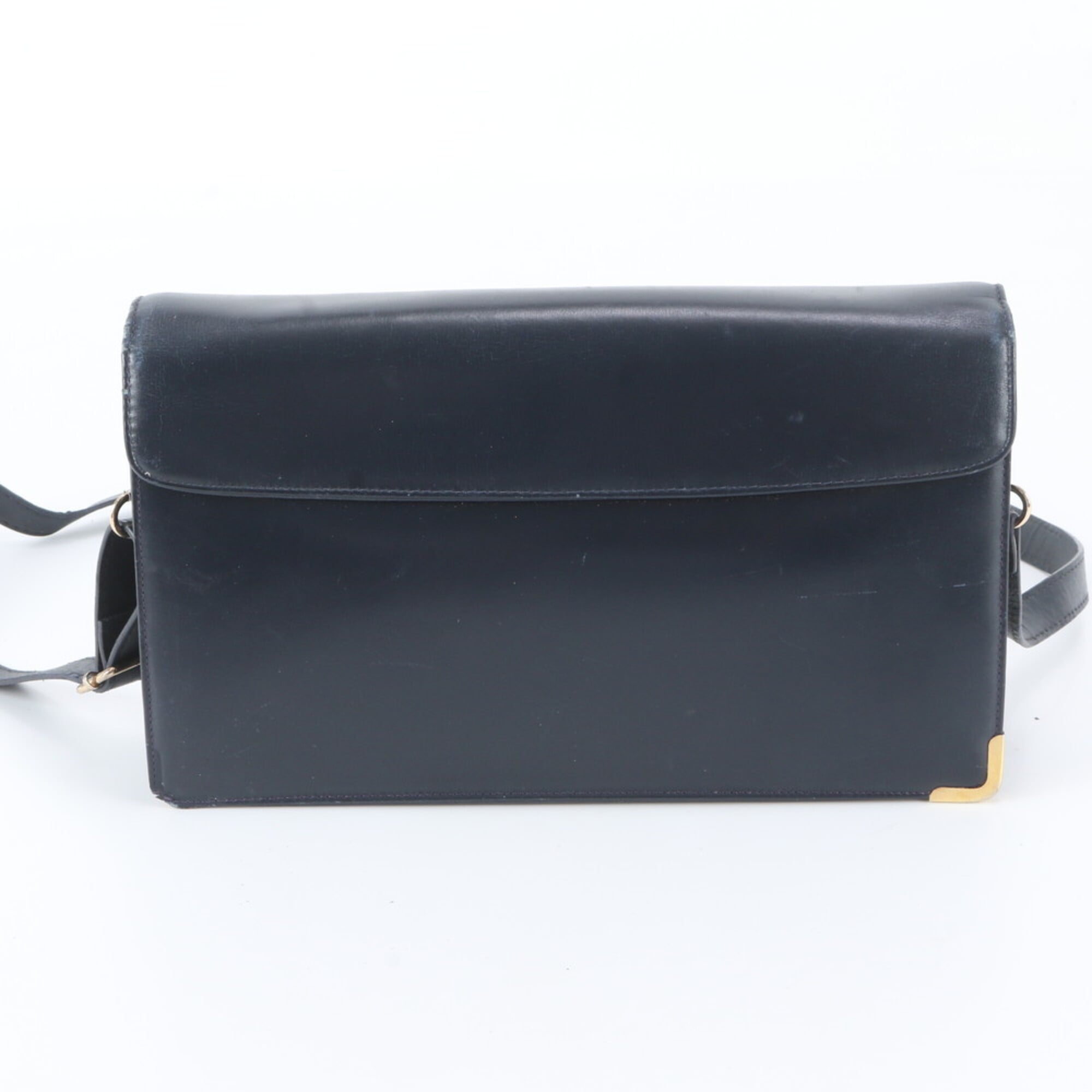 Christian Dior Navy Leather Crossbody Bag Pouch Shoulder Bag (Pre-Owned)