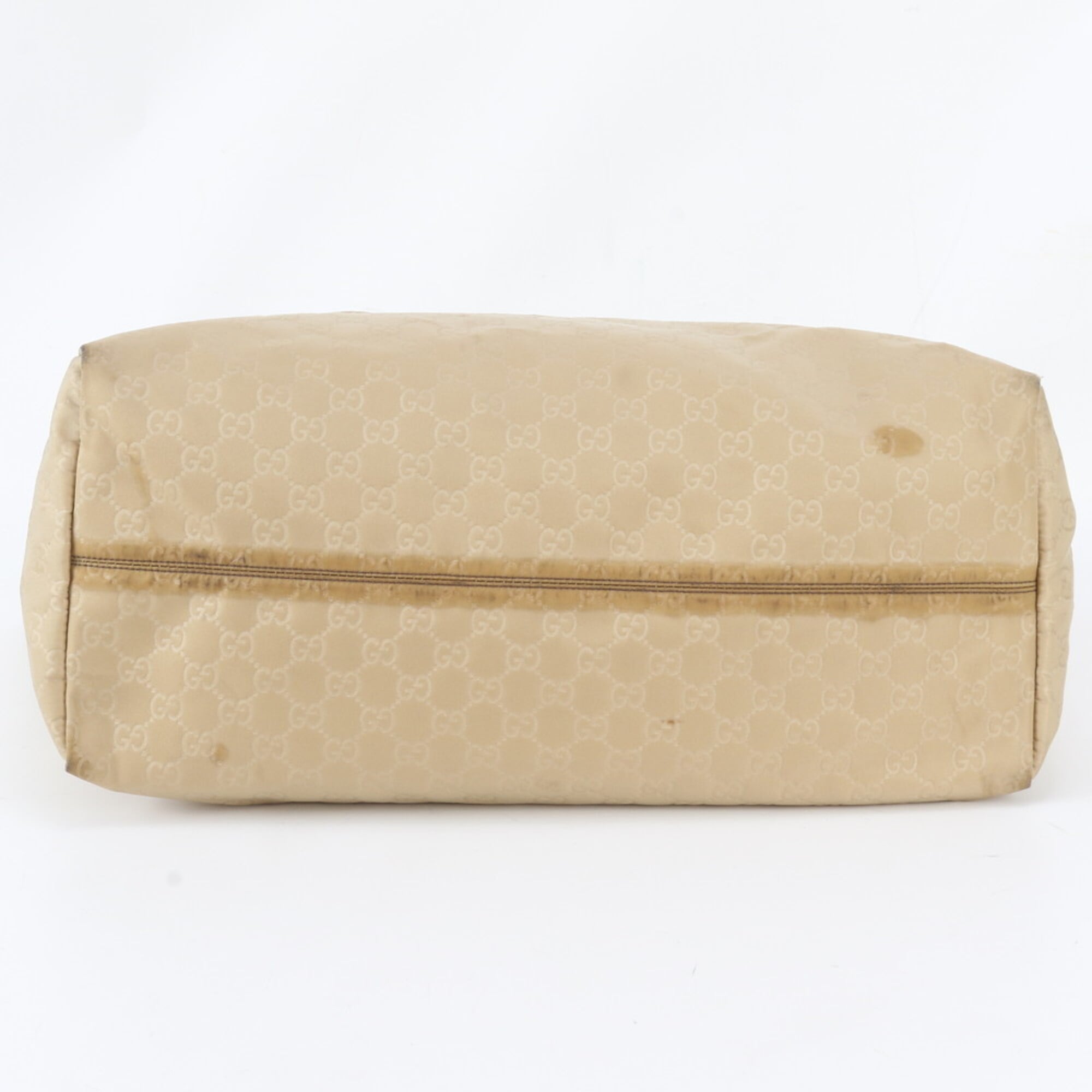 Gucci Beige Nylon Leather Handbag Tote Bag (Pre-Owned)
