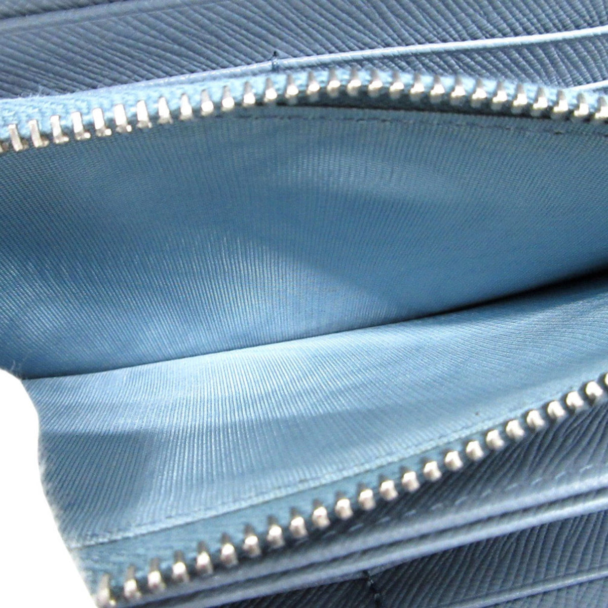 Prada Blue Leather Long Wallet (Bi-Fold) (Pre-Owned)