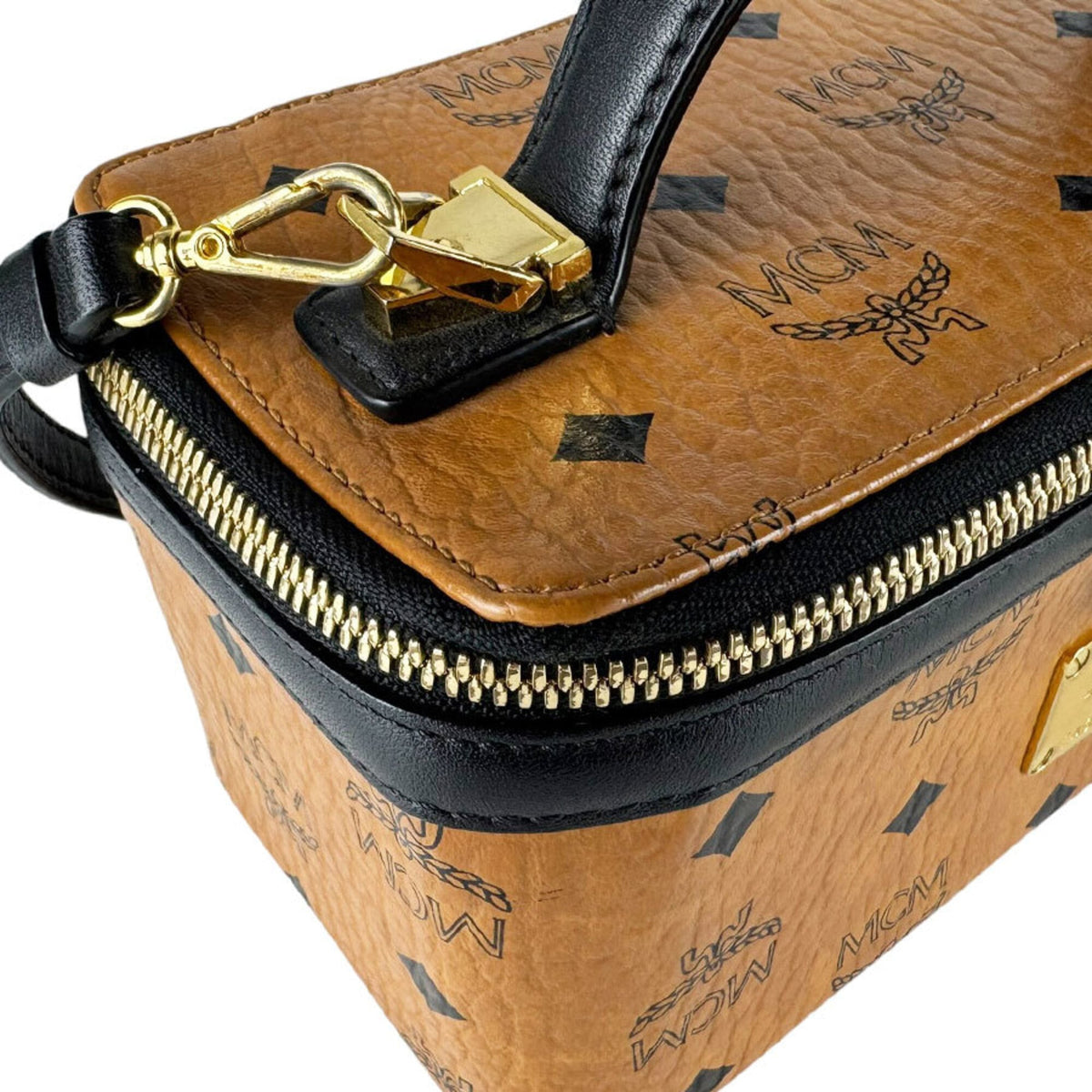 Mcm Black Brown Leather Shoulder Bag (Pre-Owned)