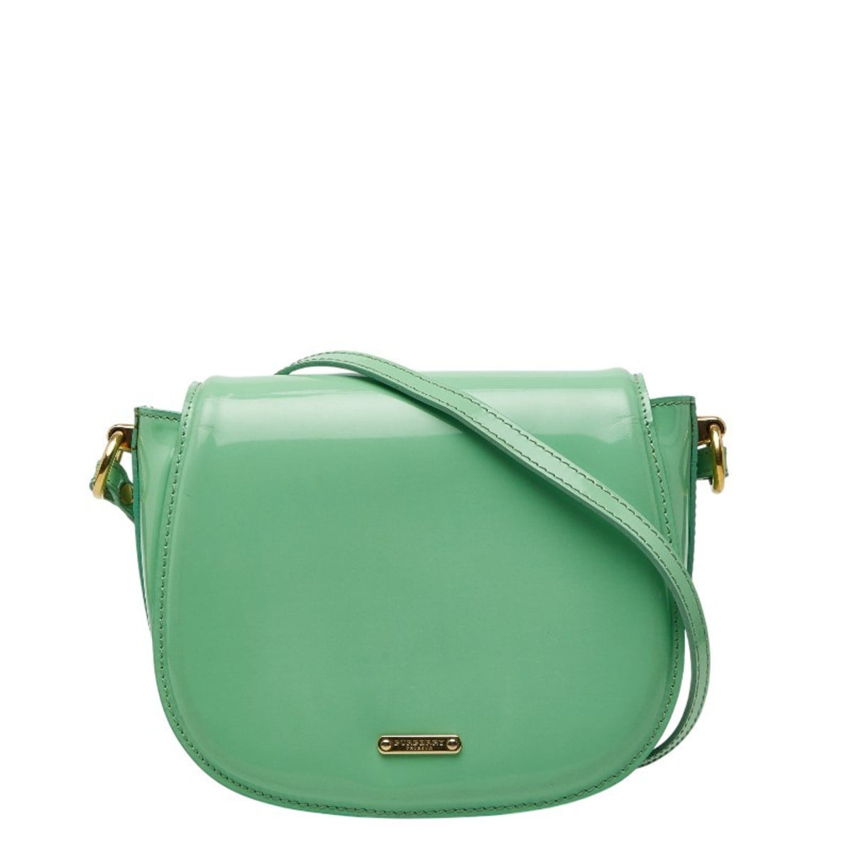 Burberry Green Patent Leather Shoulder Bag (Pre-Owned)