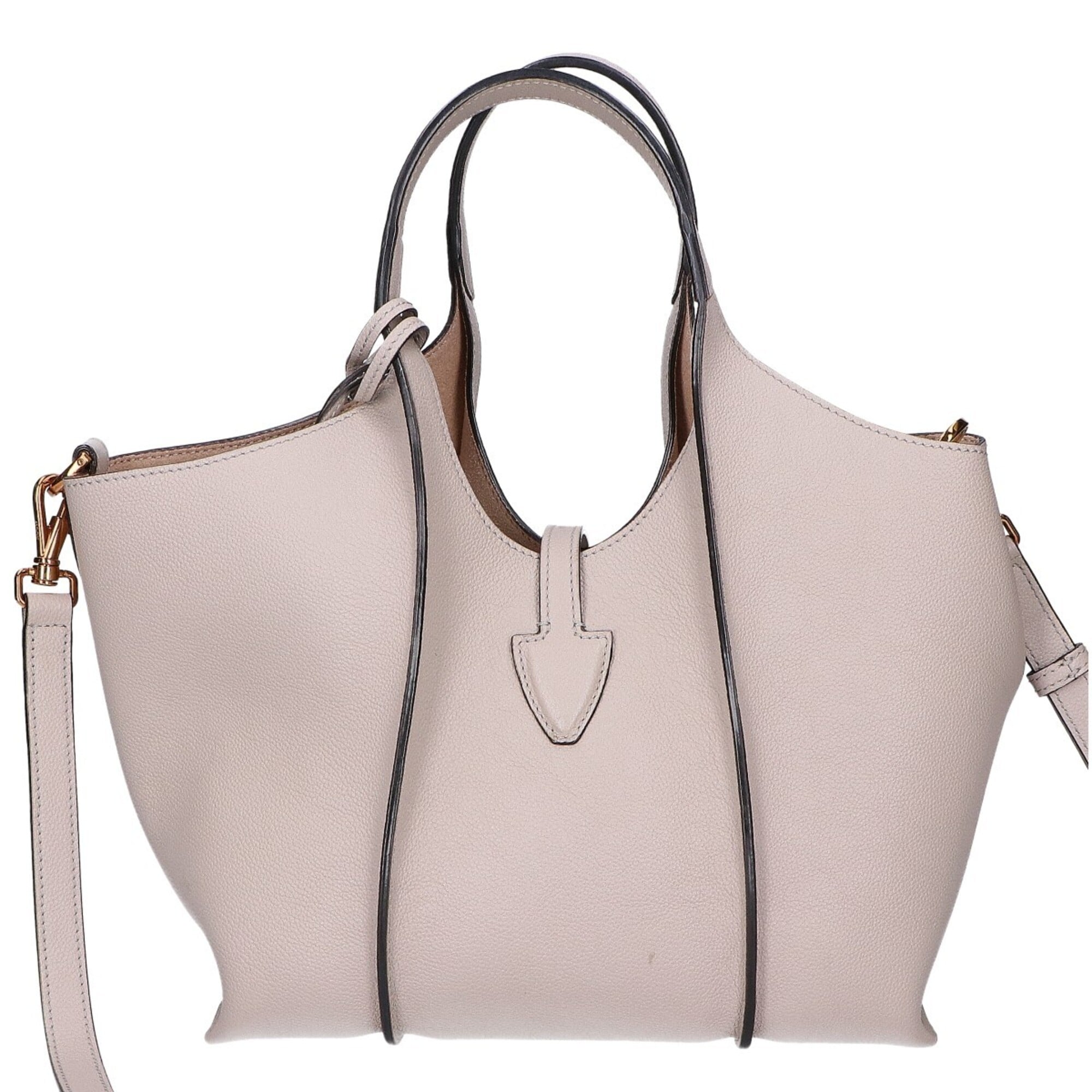 Tod's Grayish Leather Handbag Shopping Bag (Pre-Owned)