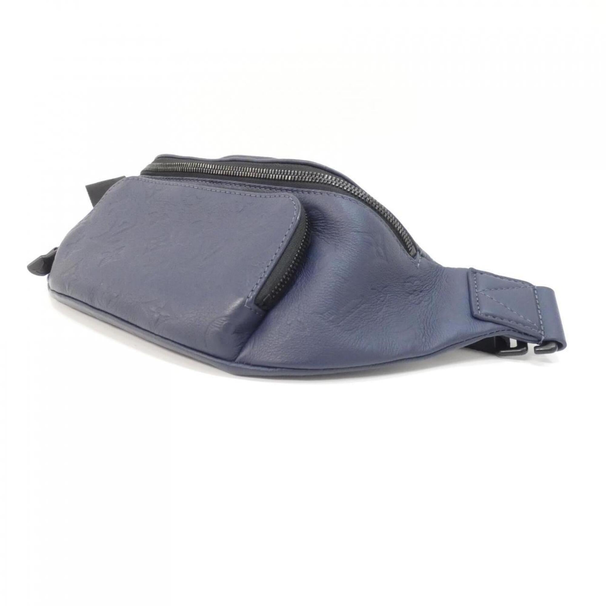 Louis Vuitton Black Blue Navy Leather Shoulder Bag (Pre-Owned)