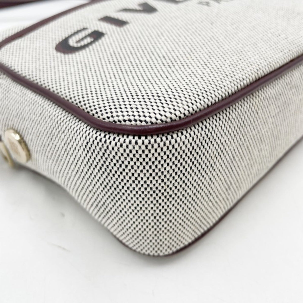 Givenchy Beige Bordeaux Canvas Leather Shoulder Bag (Pre-Owned)