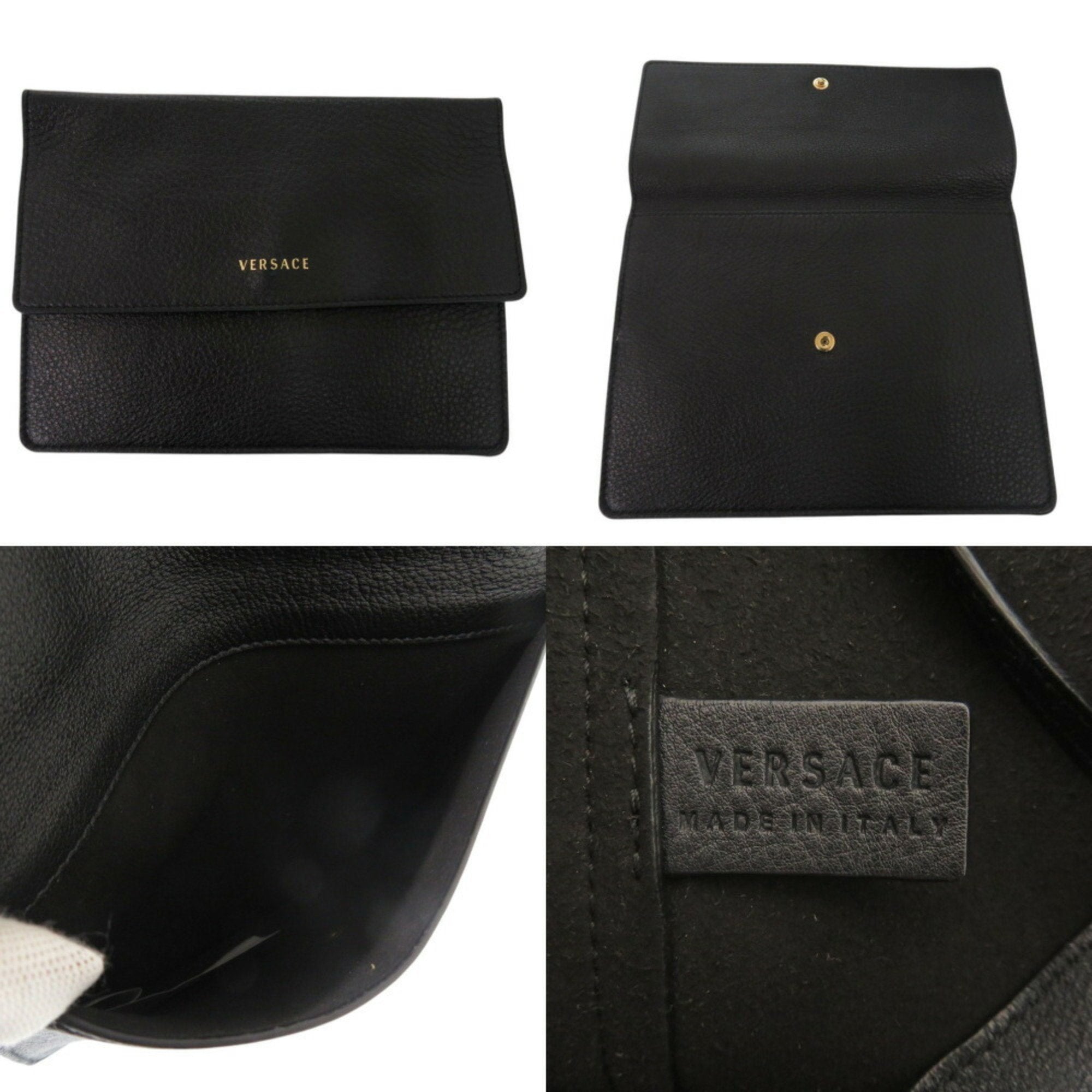 Versace Black Leather Tote Bag (Pre-Owned)