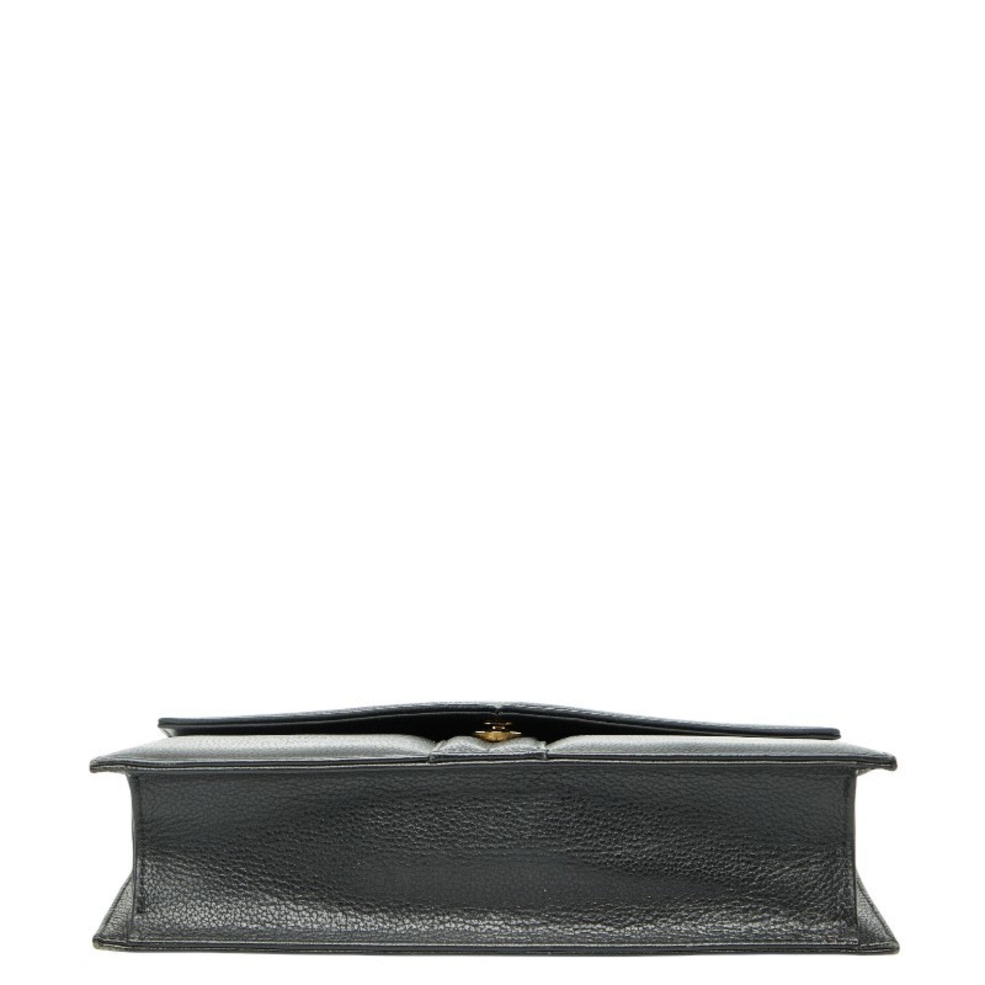 Saint Laurent Black Leather Clutch Bag (Pre-Owned)
