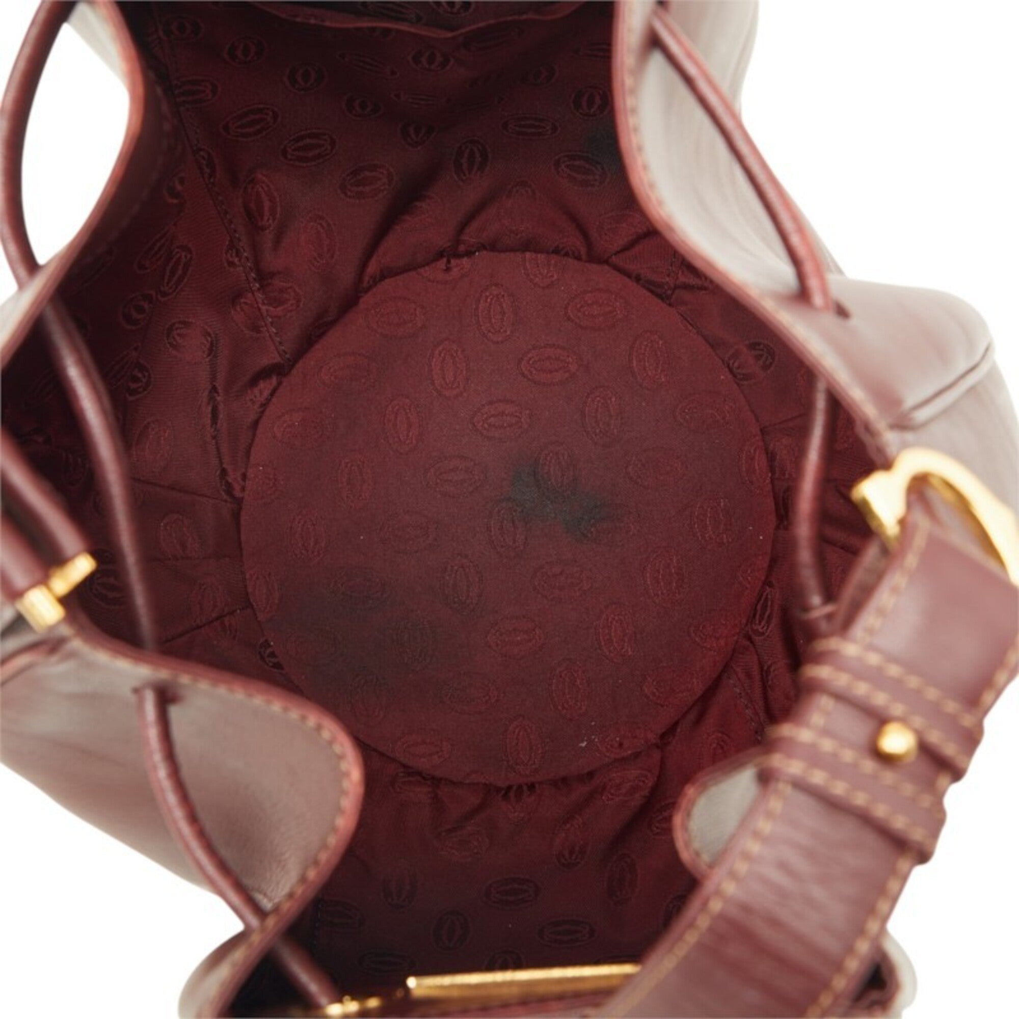 Cartier Bordeaux Wine Red Leather Shoulder Bag (Pre-Owned)