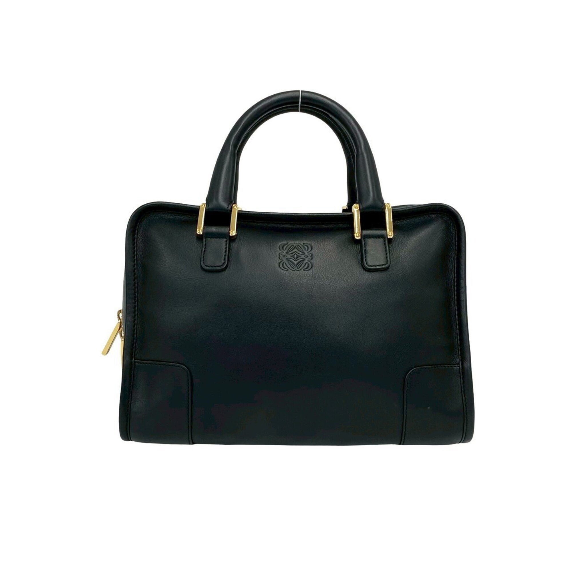 Loewe Black Leather Boston Bag Handbag (Pre-Owned)