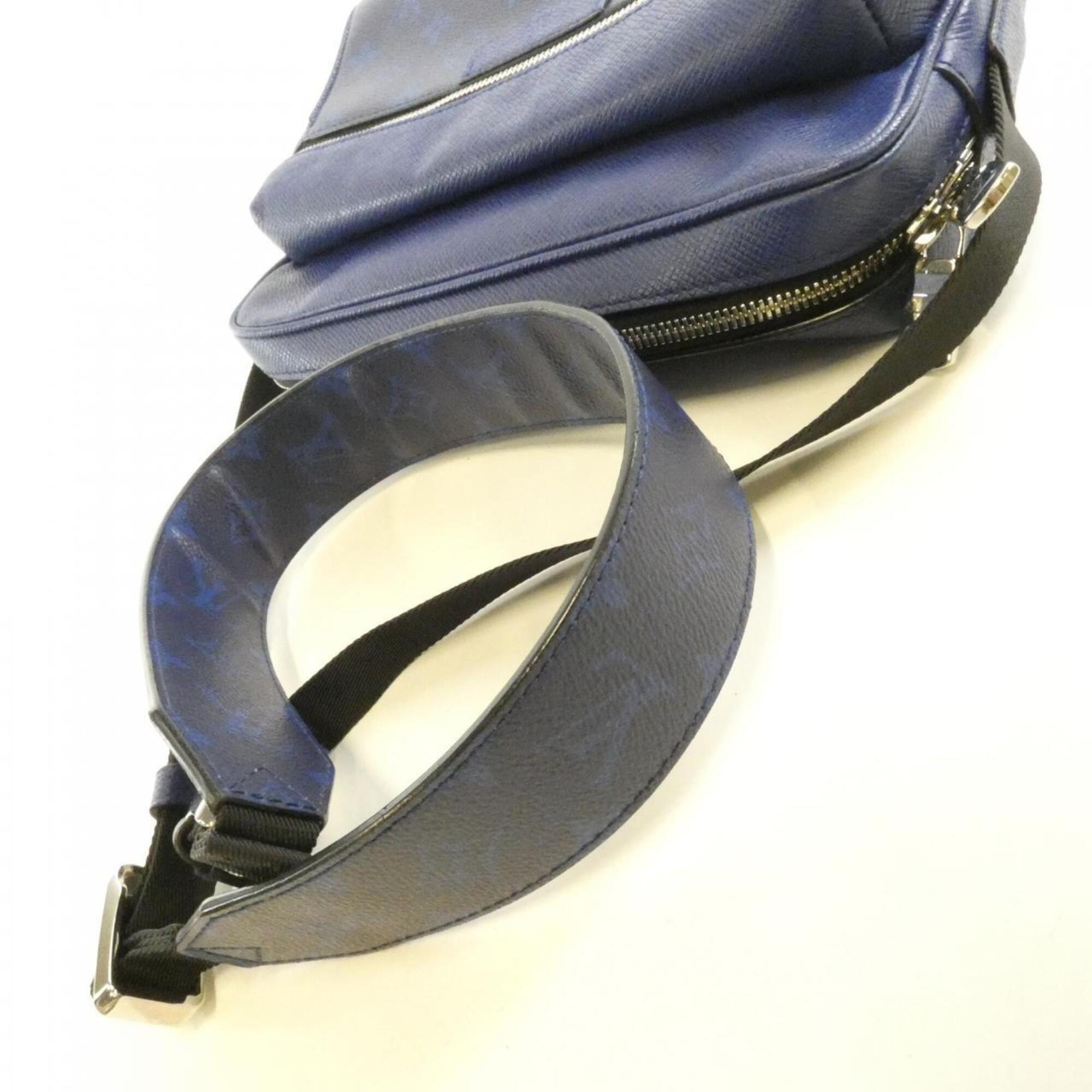 Louis Vuitton Blue Cobalt Coated Canvas Leather Shoulder Bag (Pre-Owned)