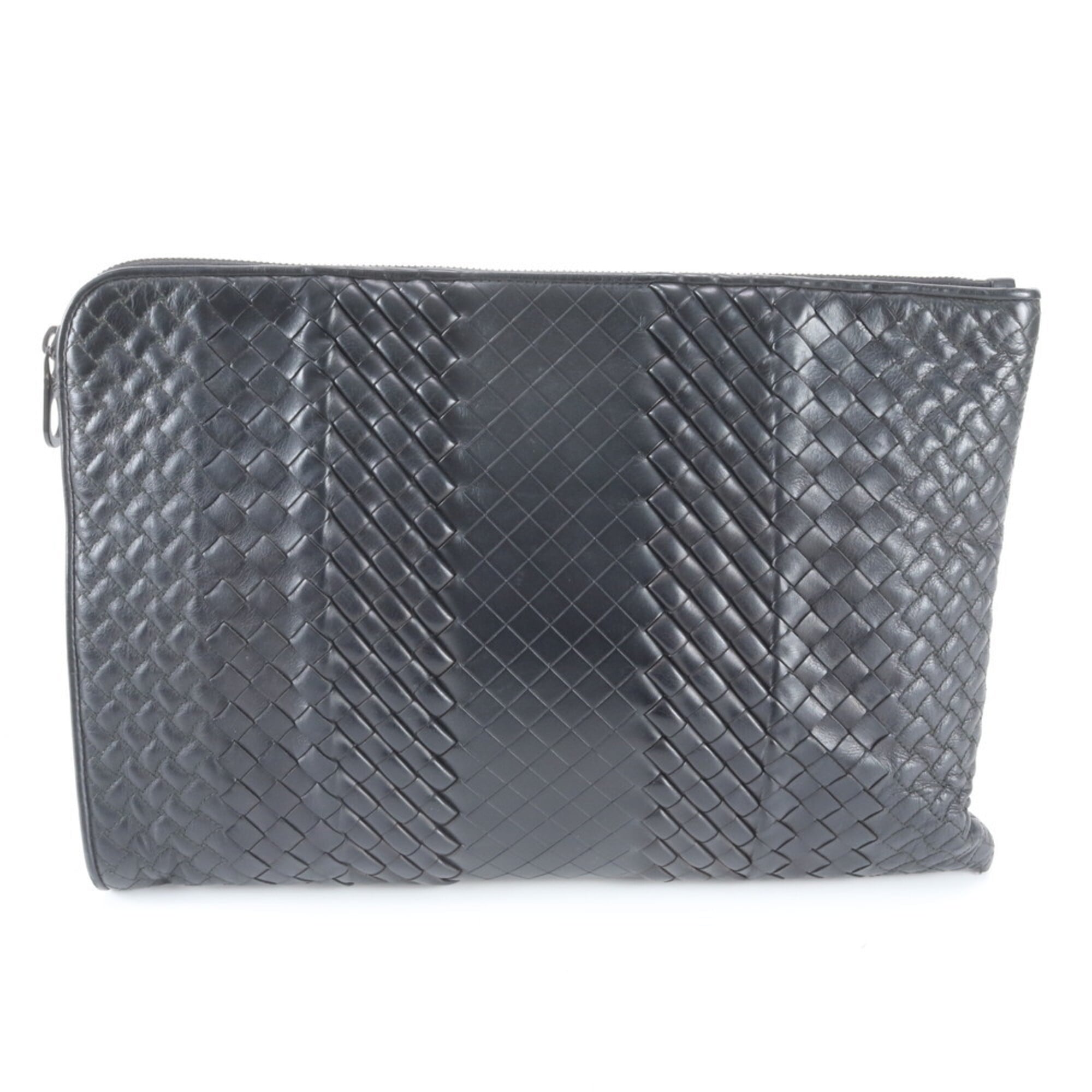 Bottega Veneta Black Leather Handbag Pouch (Pre-Owned)