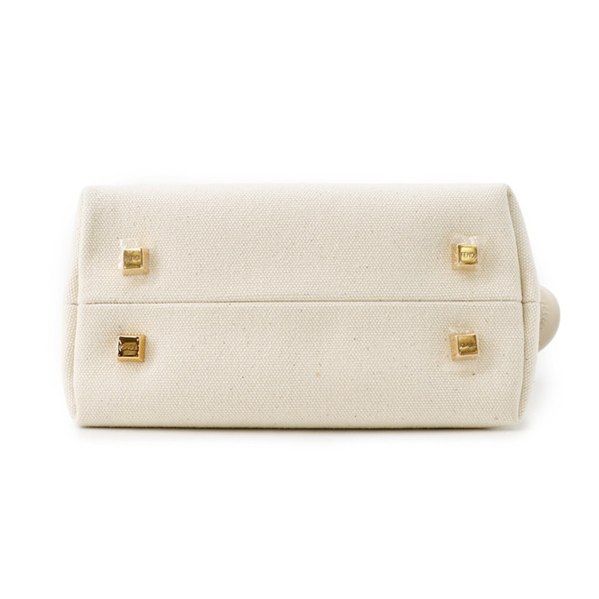 Fendi Pink White Canvas Handbag Shoulder Bag (Pre-Owned)