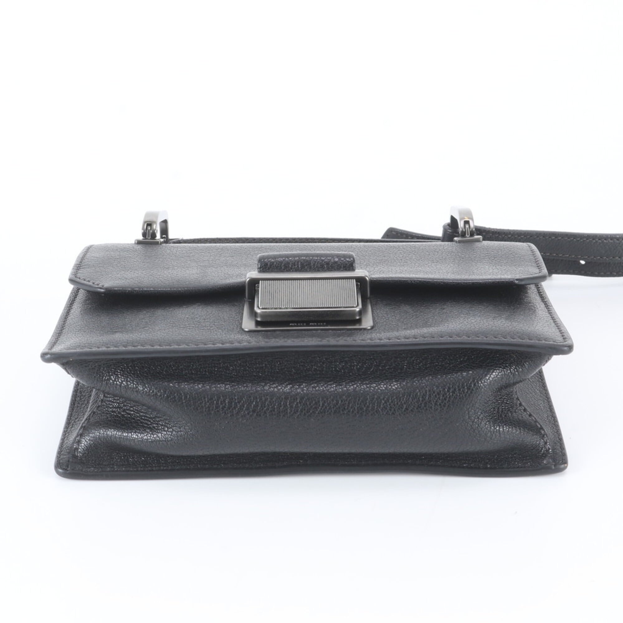 Miu Miu Black Leather Crossbody Bag Handbag Shoulder Bag Tote Bag (Pre-Owned)