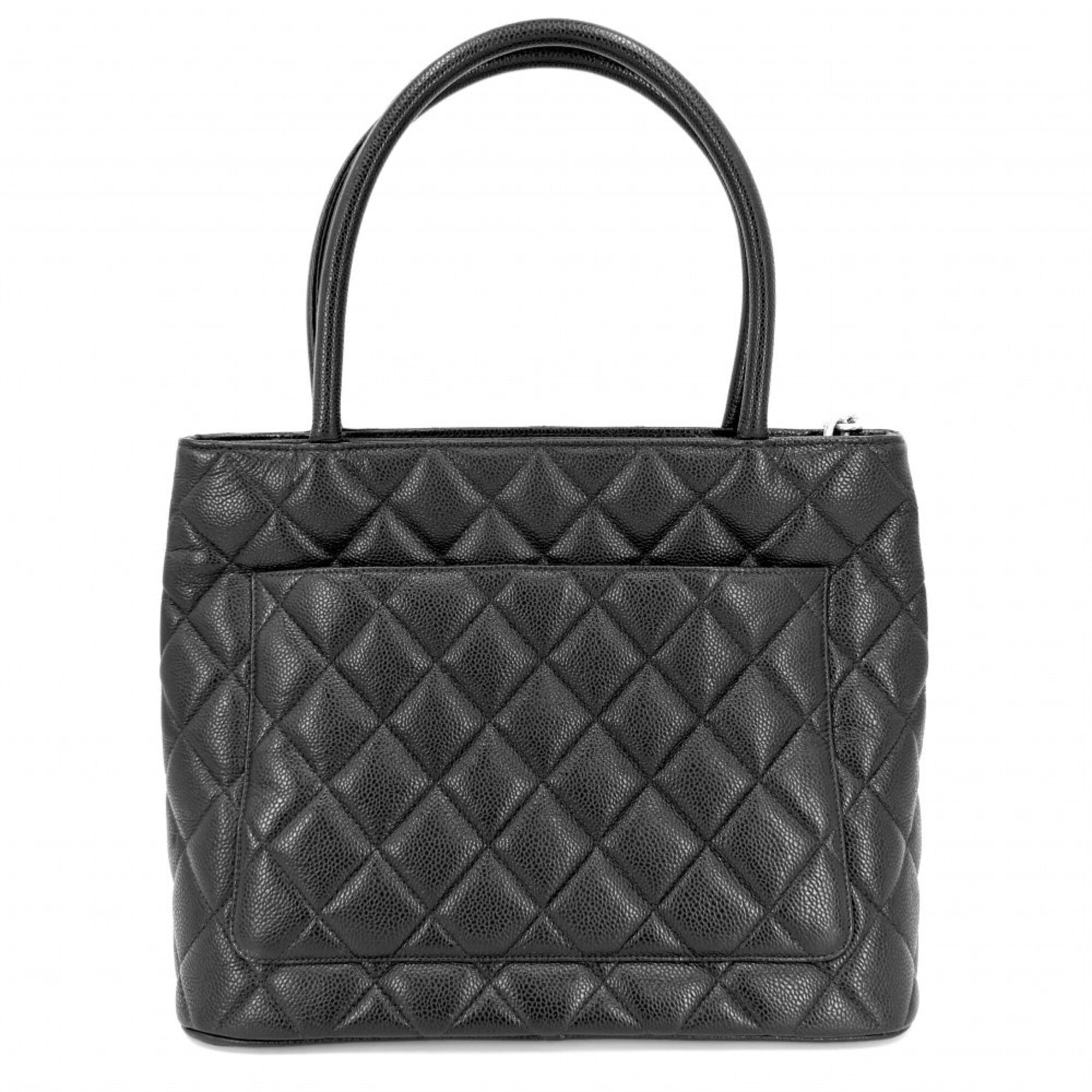 Chanel Matelasse Black Grained Calfskin Handbag Tote Bag (Pre-Owned)