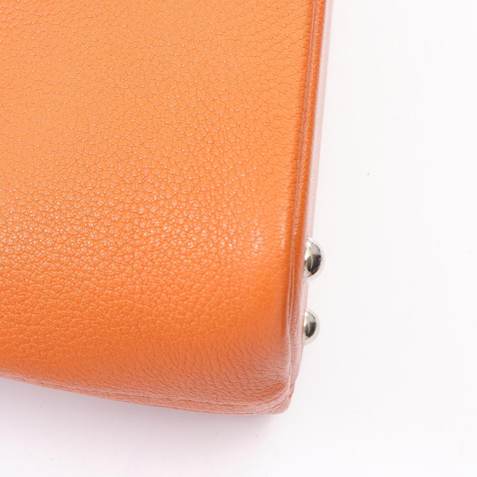 Hermes Orange Leather Chevre Leather Handbag (Pre-Owned)