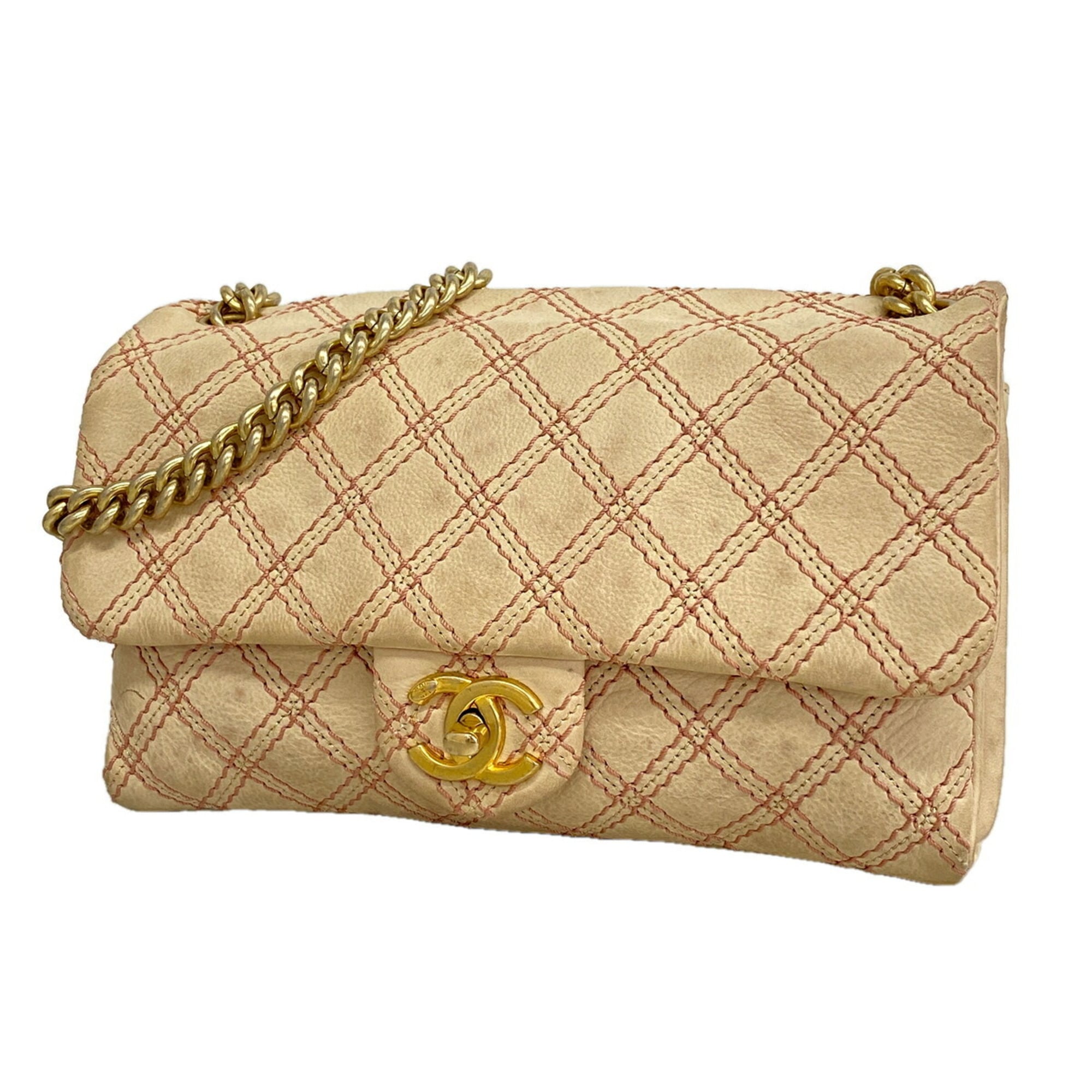 Chanel Pink Leather Shoulder Bag (Pre-Owned)
