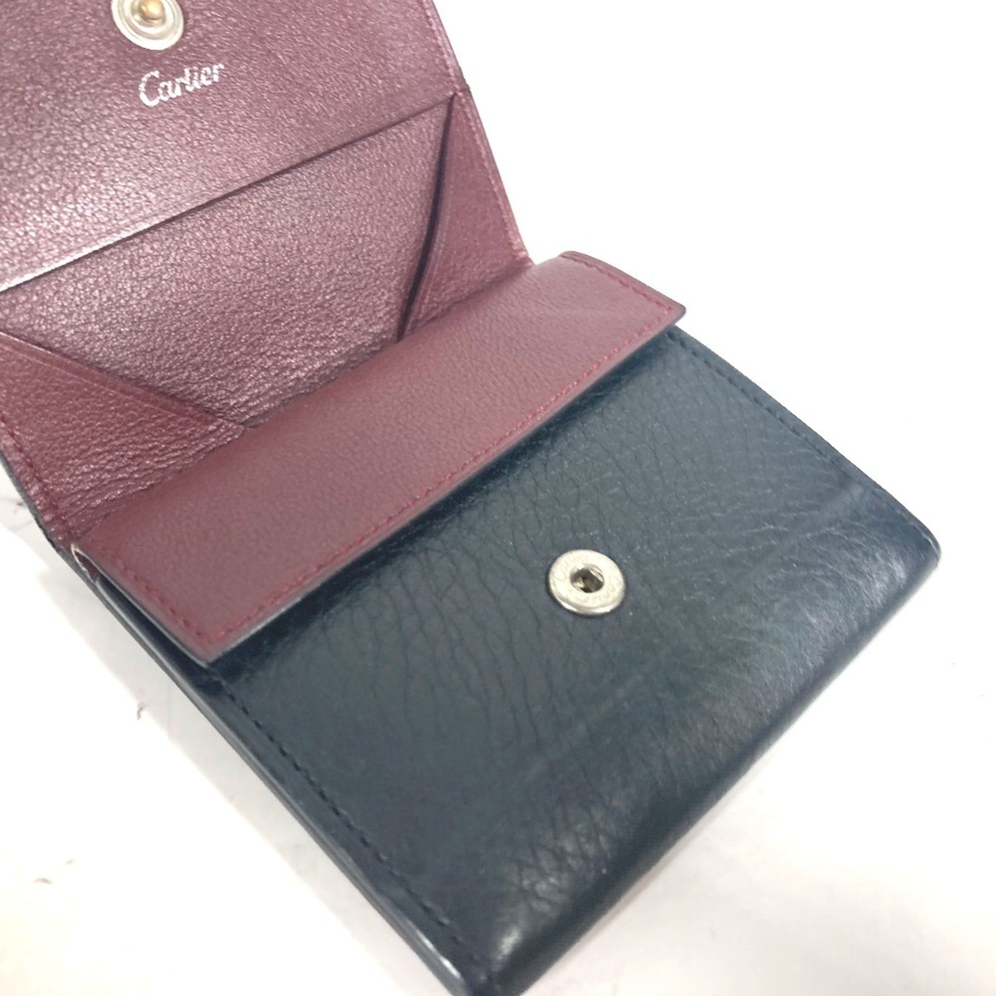 Cartier Black Leather Coin Purse/Coin Case (Pre-Owned)