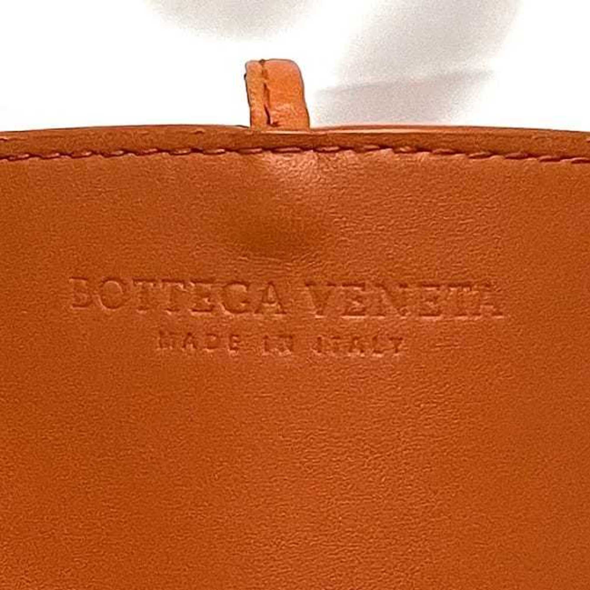 Bottega Veneta Orange Leather Basket Tote Bag (Pre-Owned)