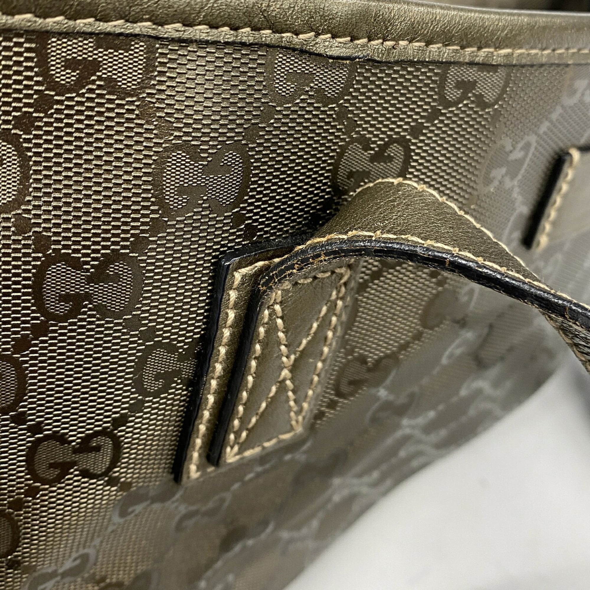 Gucci Khaki Pvc Tote Bag (Pre-Owned)