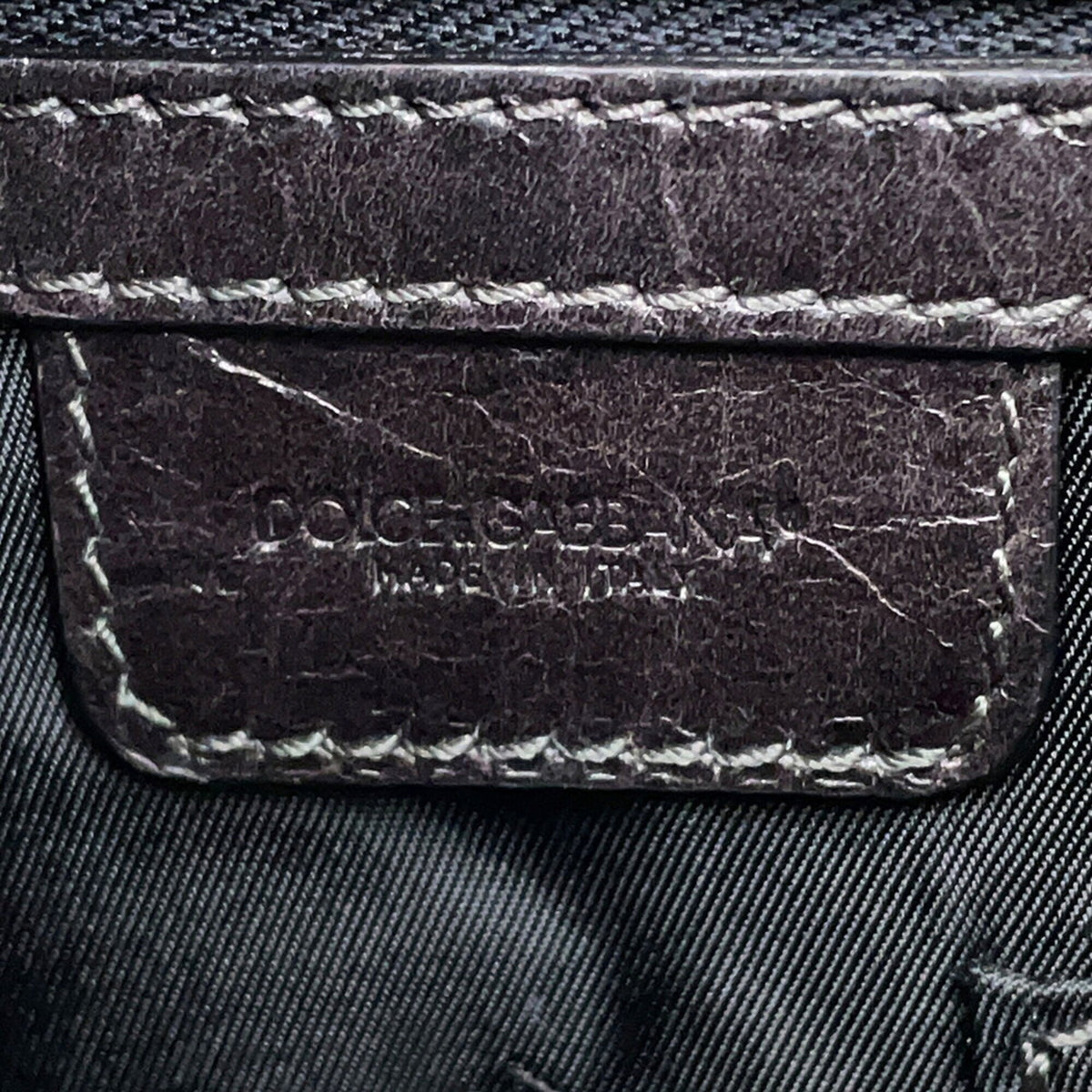 Dolce & Gabbana Dark Gray Leather Crossbody Bag Handbag Shoulder Bag (Pre-Owned)
