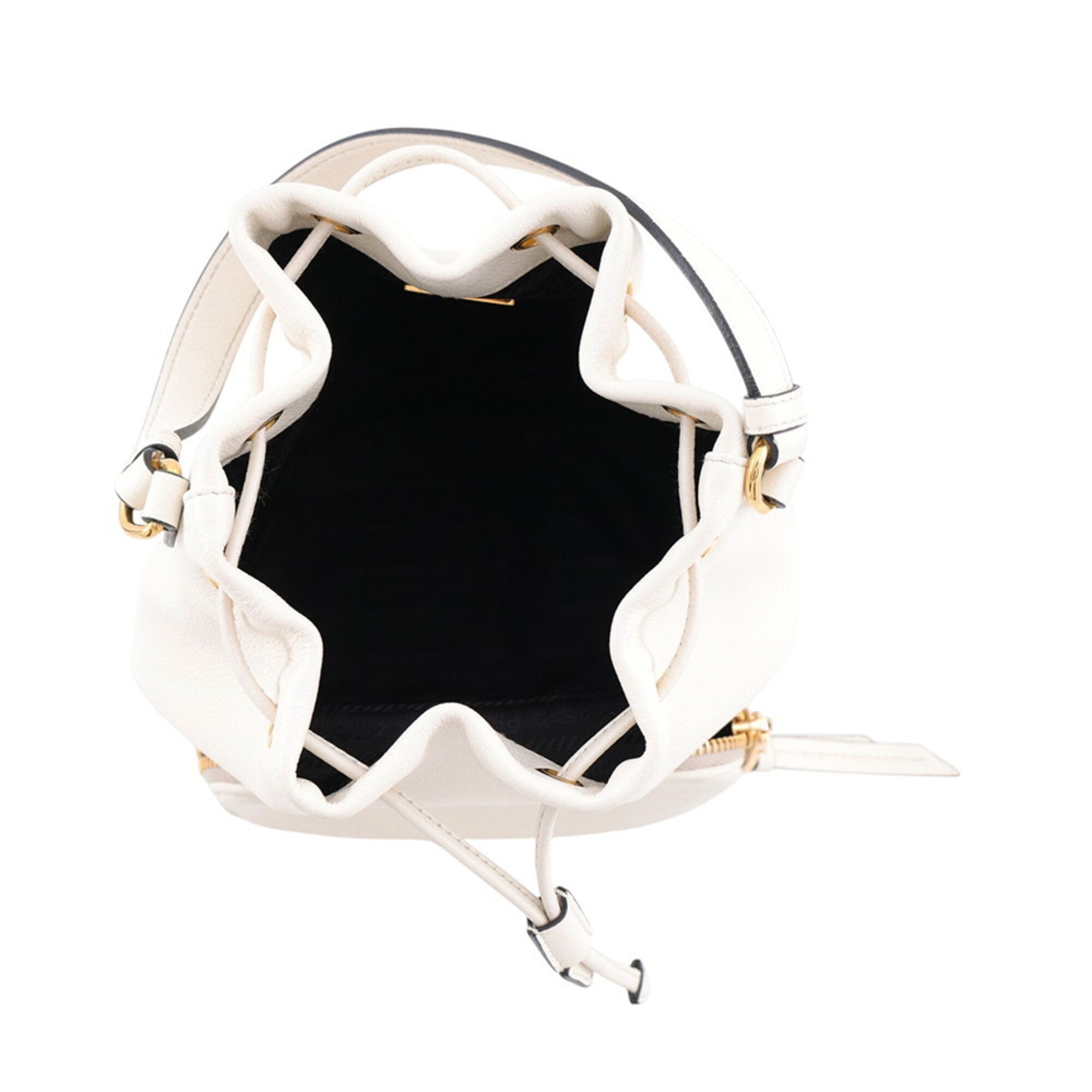 Prada White Leather Handbag Shoulder Bag (Pre-Owned)