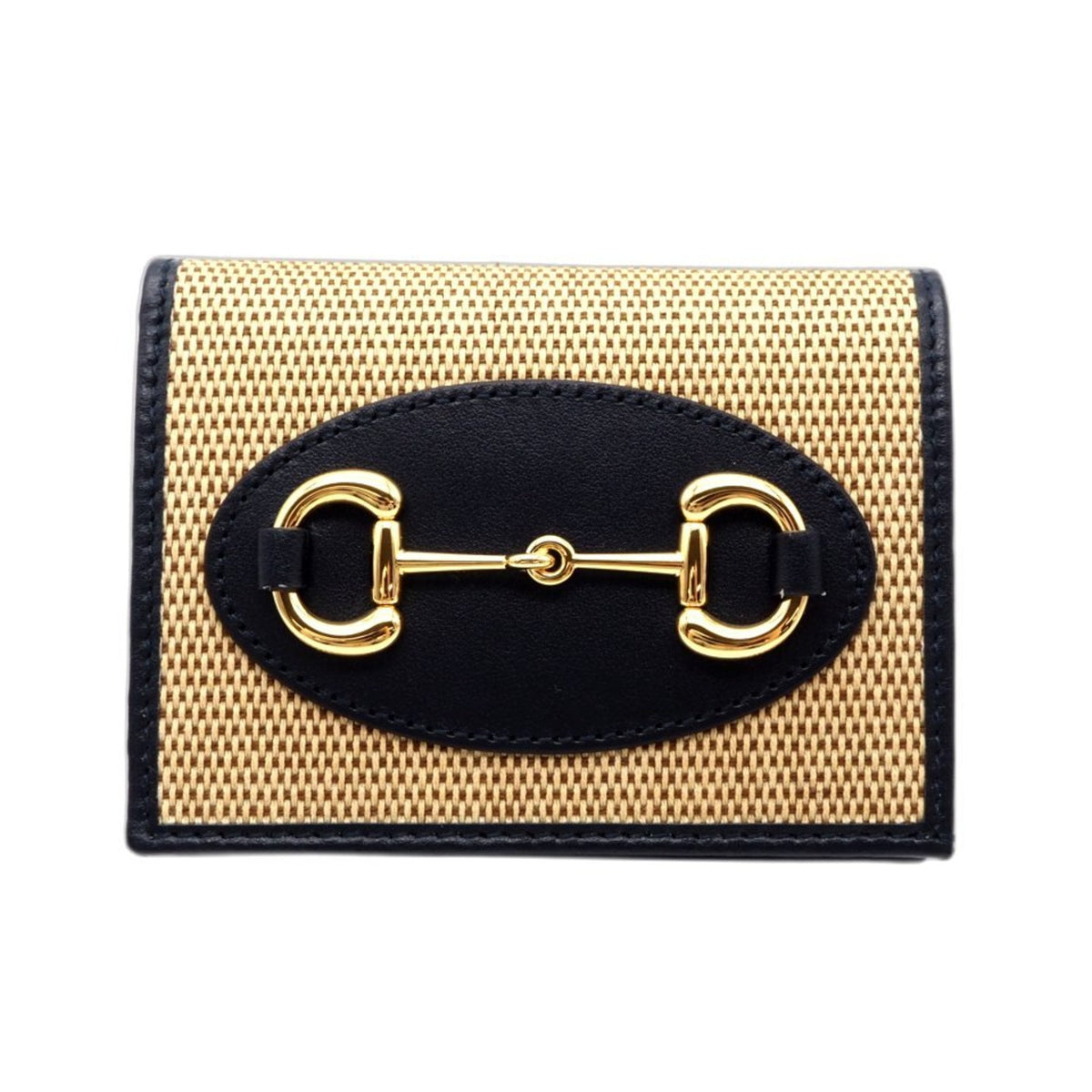 Gucci Beige Black Canvas Wallet (Bi-Fold) (Pre-Owned)