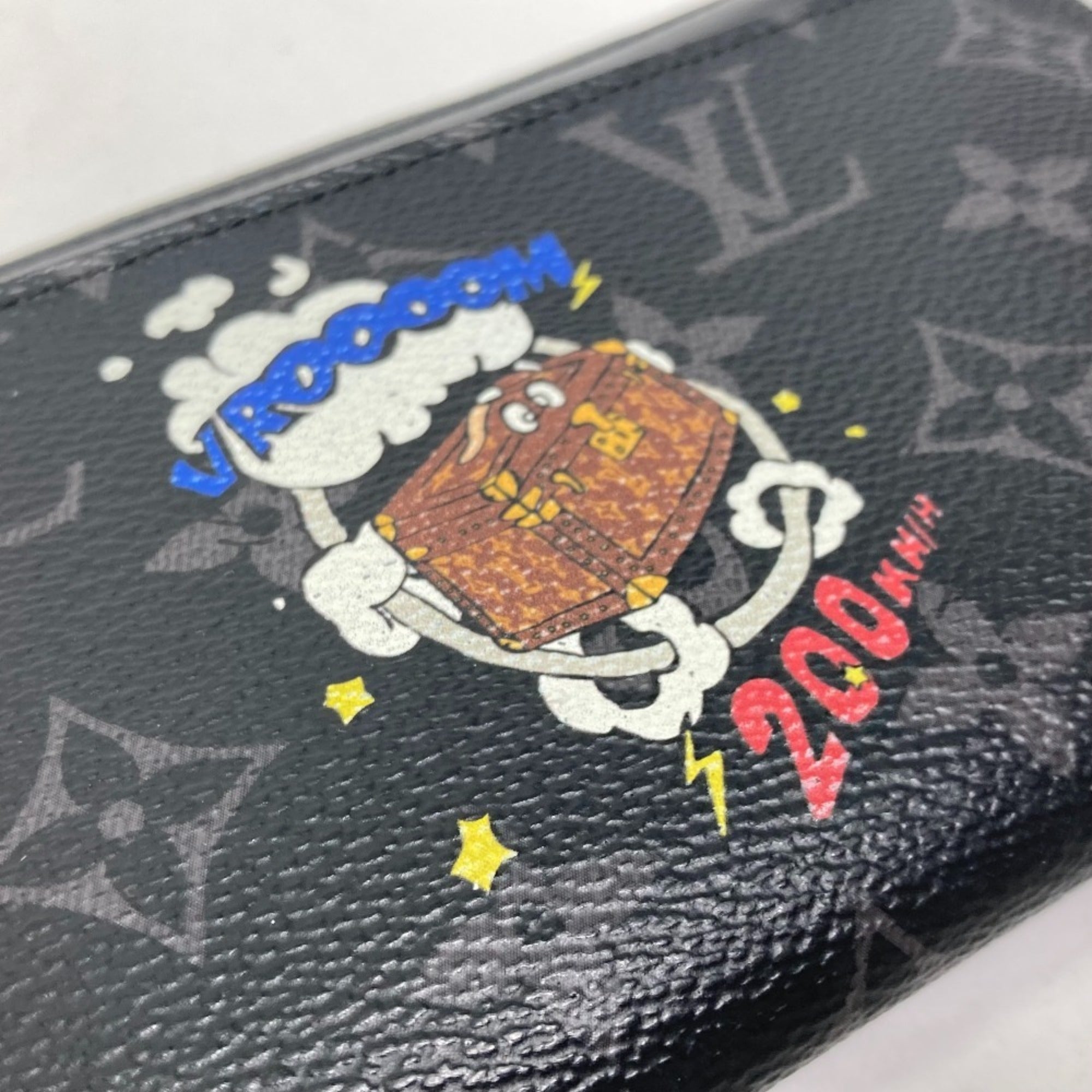 Louis Vuitton Monogram Eclipse Black Blue Monogram Eclipse Long Wallet (Bi-Fold) (Pre-Owned)