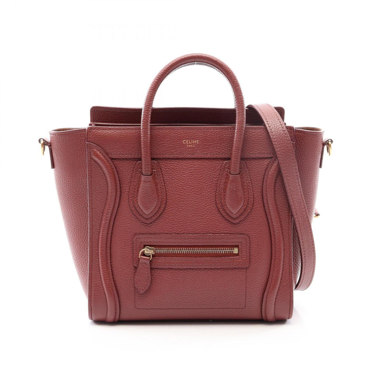 Celine Bordeaux Leather Handbag (Pre-Owned)