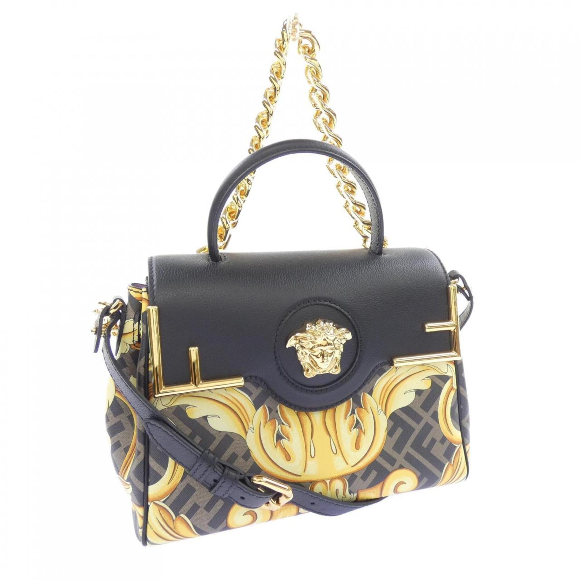 Fendi Black Yellow Leather Handbag (Pre-Owned)