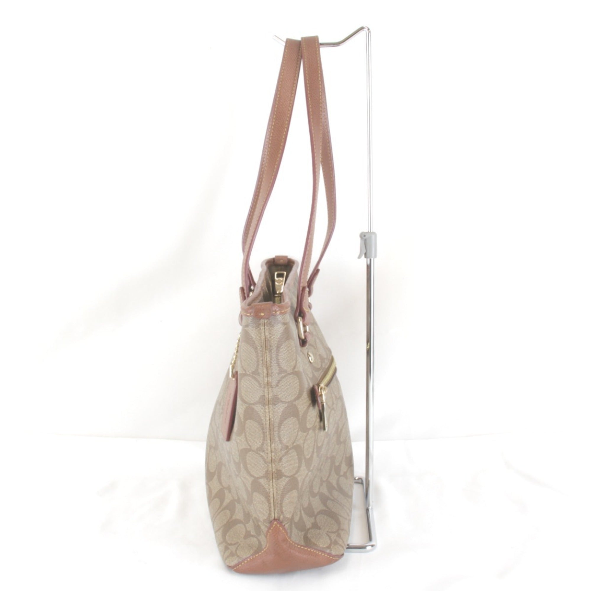 Coach Brown Pvc Leather Tote Bag (Pre-Owned)