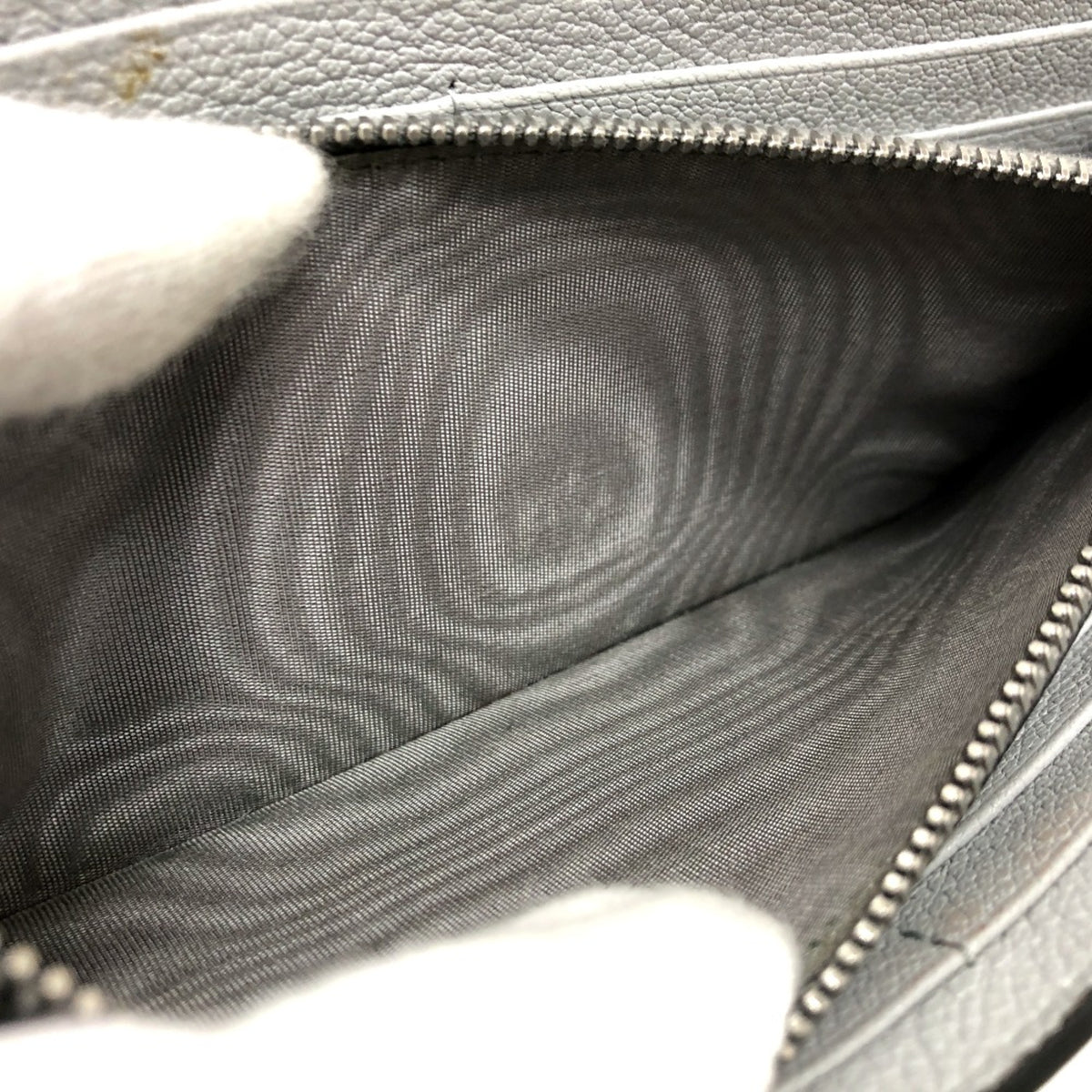 Miu Miu Gray Leather Long Wallet (Bi-Fold) (Pre-Owned)