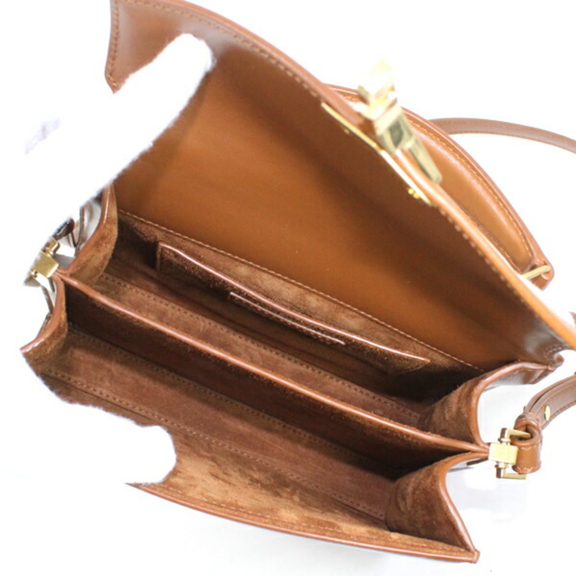 Saint Laurent Brown Canvas Leather Shoulder Bag (Pre-Owned)