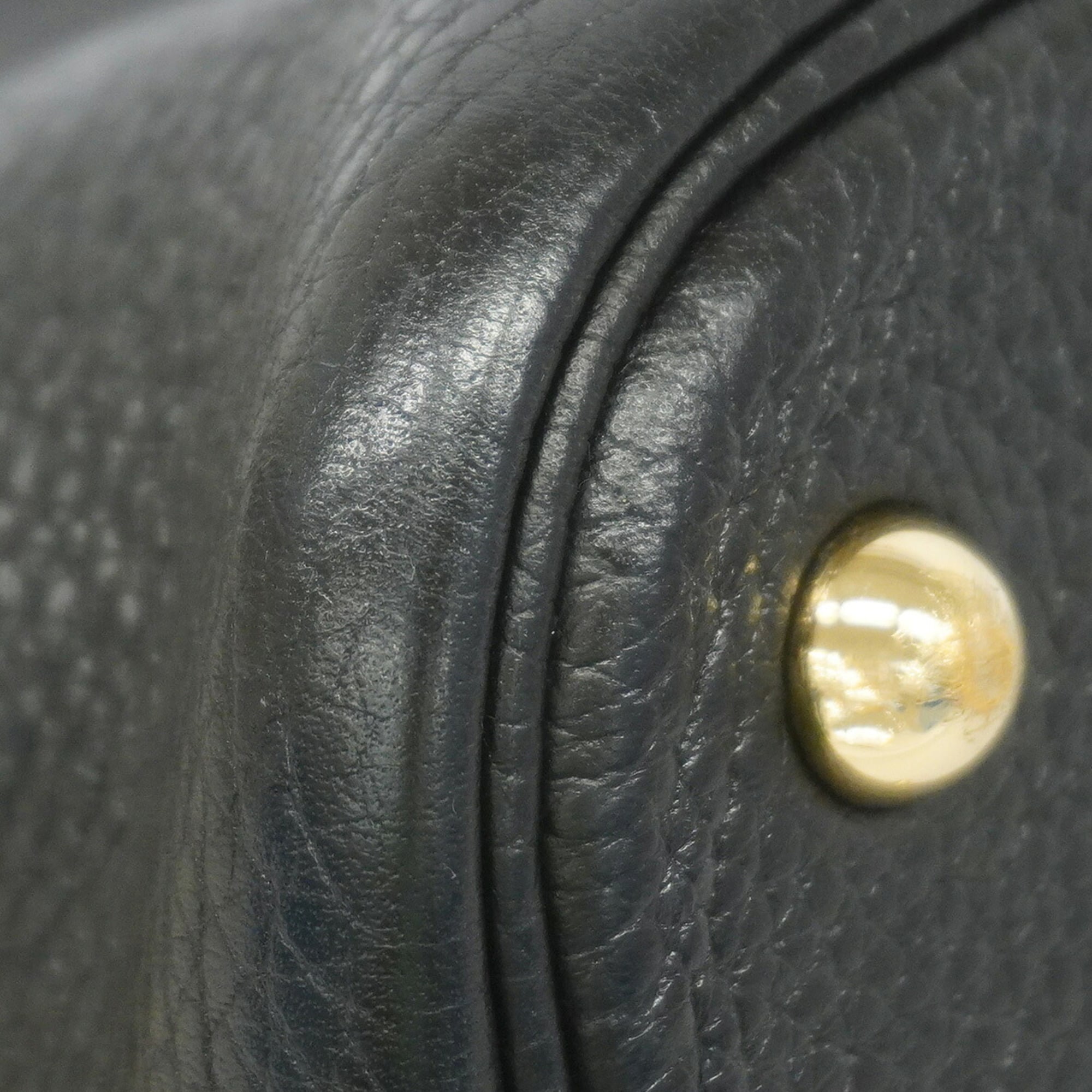 Hermes Black Taurillon Clemence Leather Handbag (Pre-Owned)