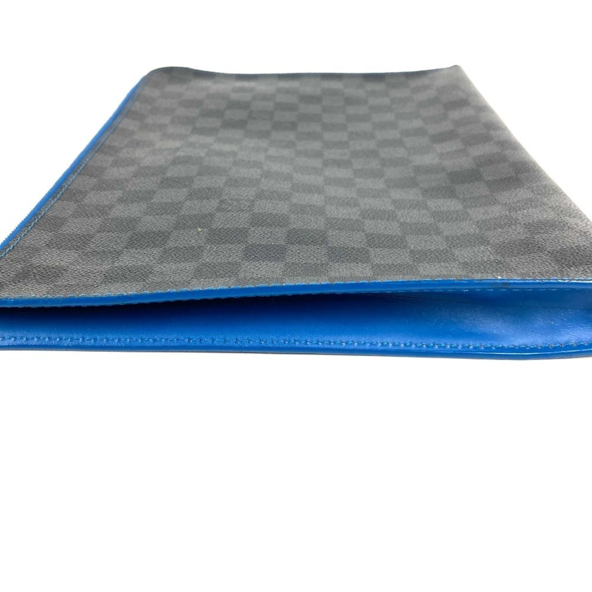 Louis Vuitton Black Blue Damier Graphite Clutch Bag Pochette Pouch (Pre-Owned)