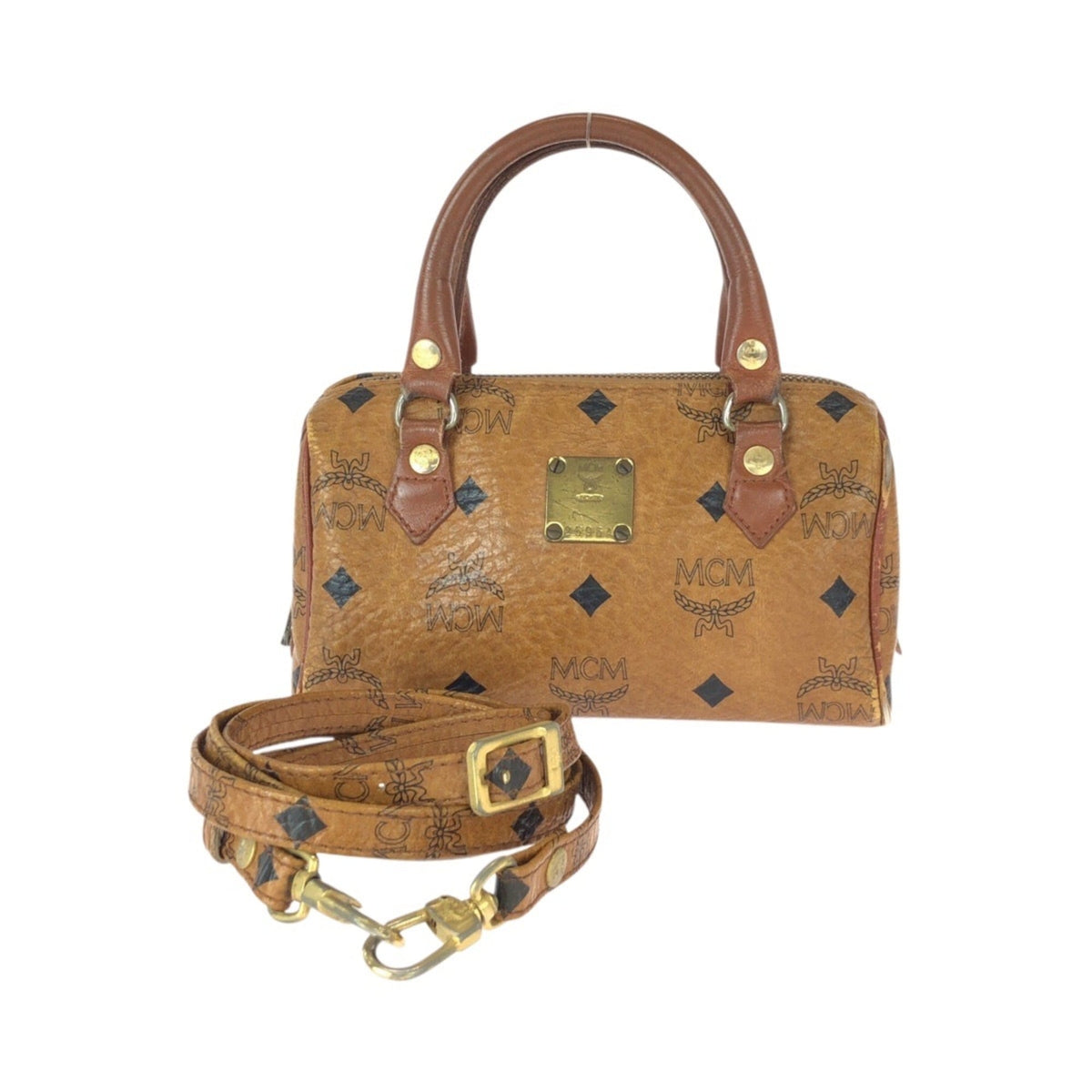 Mcm Brown Camel Pvc Handbag Shoulder Bag (Pre-Owned)