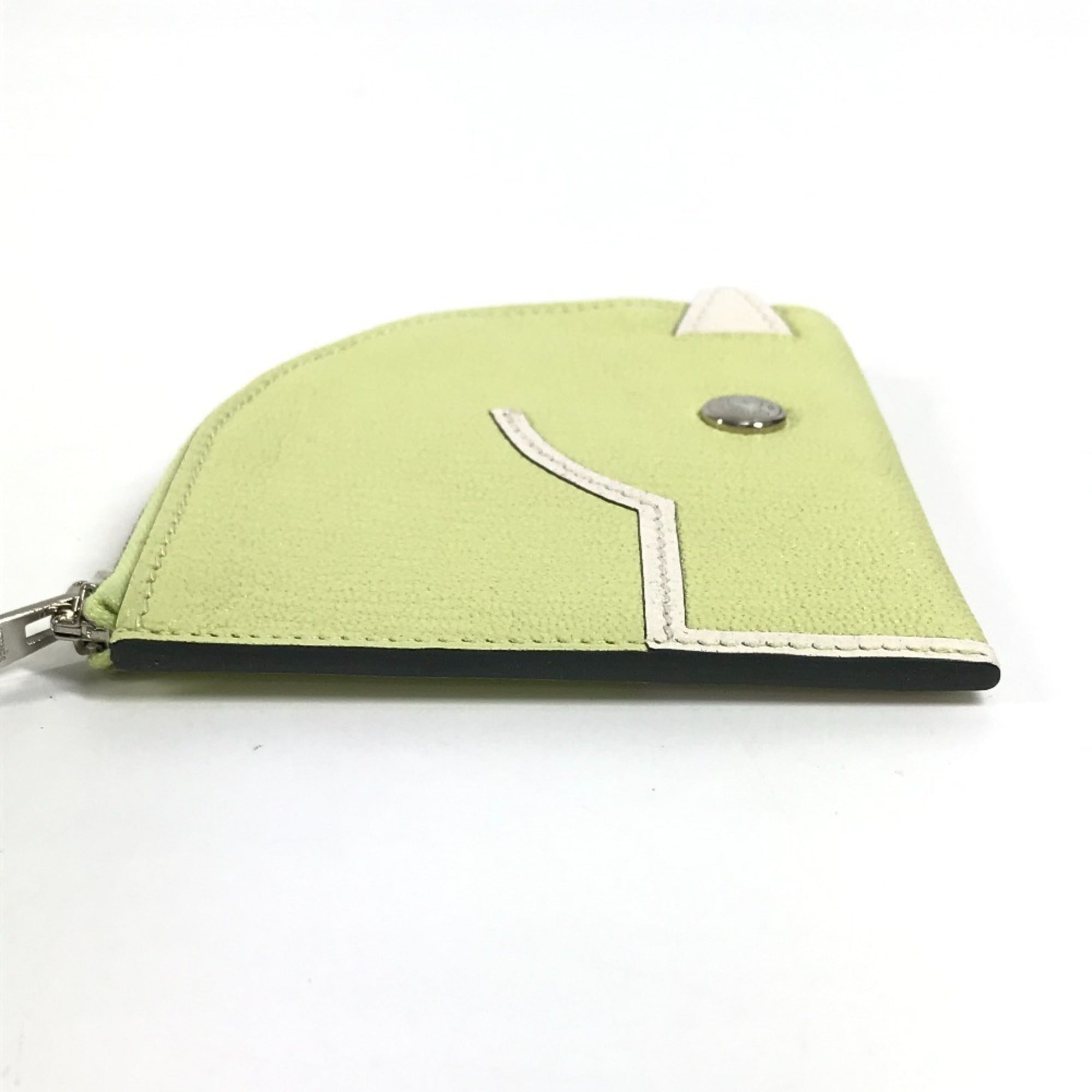 Hermes Yellow Chevre Leather Coin Purse/Coin Case (Pre-Owned)