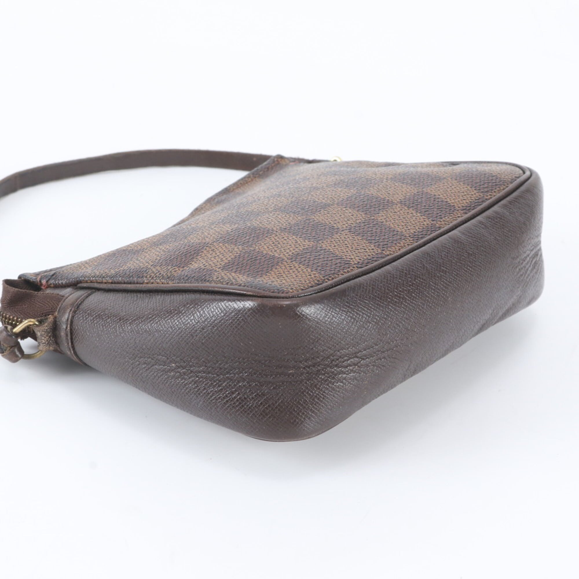 Louis Vuitton Brown Ebene Leather Coated Canvas Handbag Pouch (Pre-Owned)