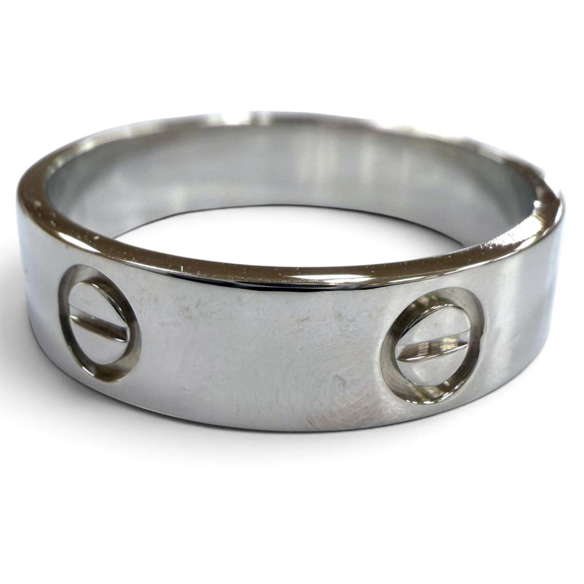 Cartier Silver Platinum 950 Band Ring (Pre-Owned)