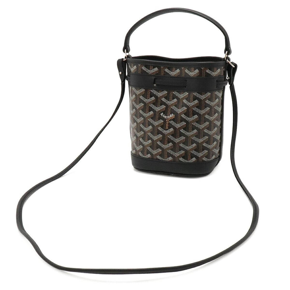 Goyard Black Brown White Coated Canvas Handbag Shoulder Bag (Pre-Owned)