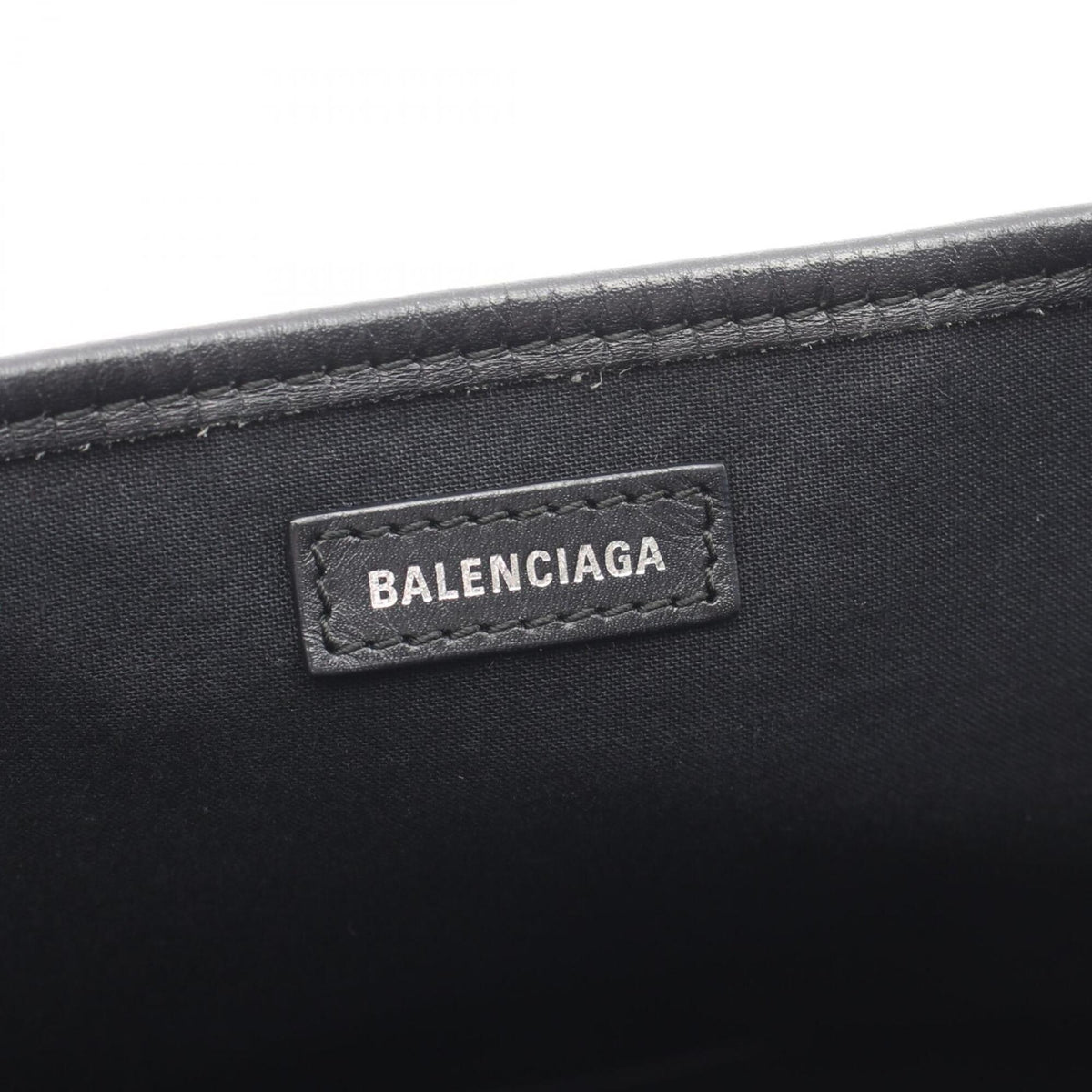 Balenciaga Black White Canvas Leather Handbag Tote Bag (Pre-Owned)
