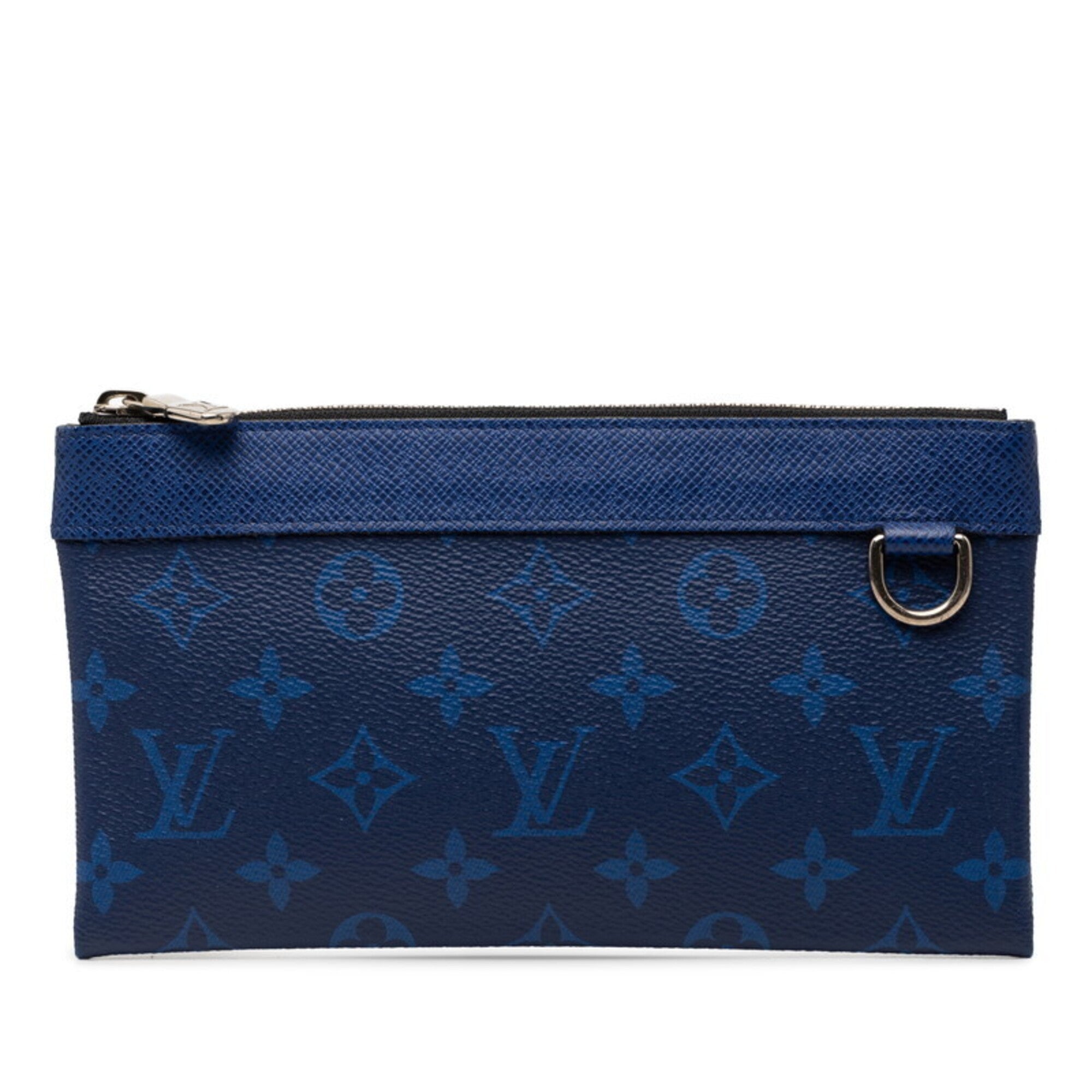 Louis Vuitton Cobalt Navy Leather Pvc Handbag Pochette Pouch (Pre-Owned)