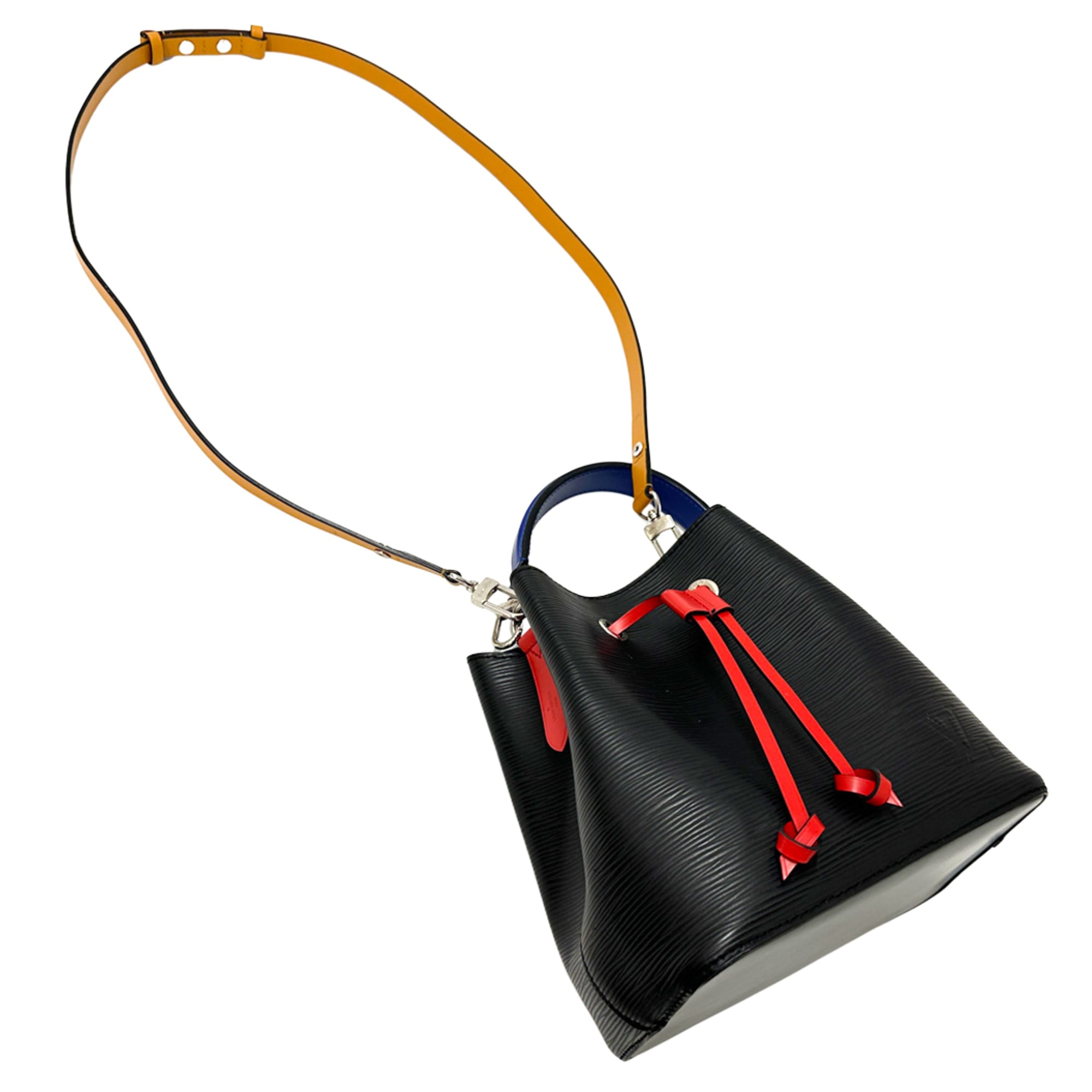 Louis Vuitton Black Blue Noir Red Color Yellow Epi Leather Handbag Shoulder Bag (Pre-Owned)