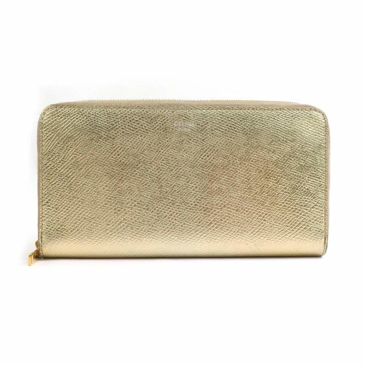 Celine Gold Leather Long Wallet (Bi-Fold) (Pre-Owned)